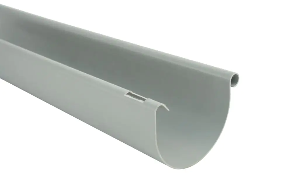 Marley Dachrinne NW 75 mm, 3 m, halbrund, grau Marley Dachrinne NW 75 mm, 3 m, halbrund, grau