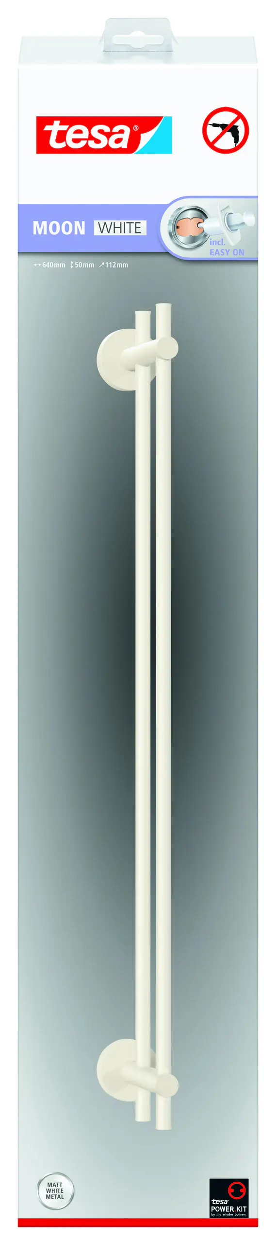 tesa Handtuchhalter Moon weiß 2-armig