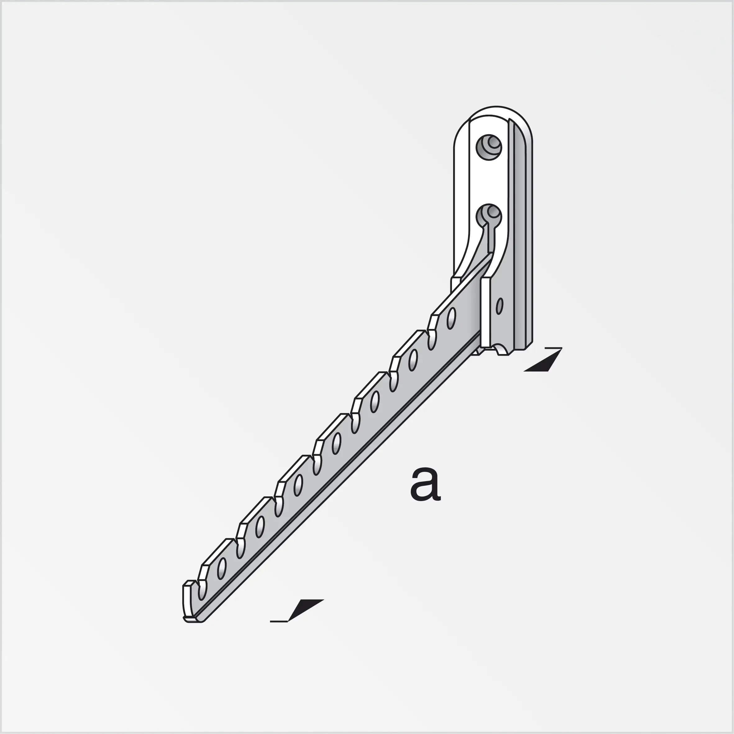 alfer Kleiderlüfter 330 mm 330 mm Aluminium roh gleitgeschliffen
