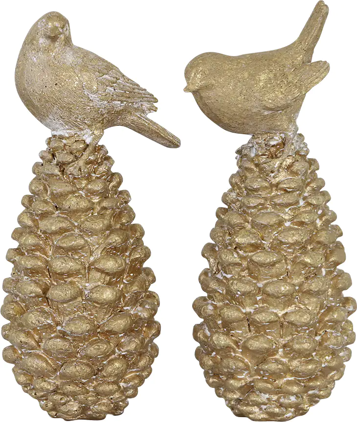 Dijk Deko Vogel auf Tannenzapfen 7,5 x 7,5 x 19 cm