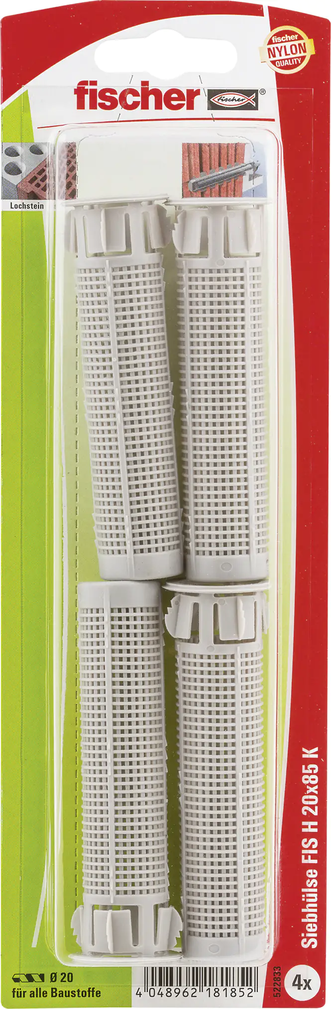 Fischer Ankerhülse FIS 20.0 x 85 mm - 4 Stück Fischer Ankerhülse FIS 20.0 x 85 mm - 4 Stück