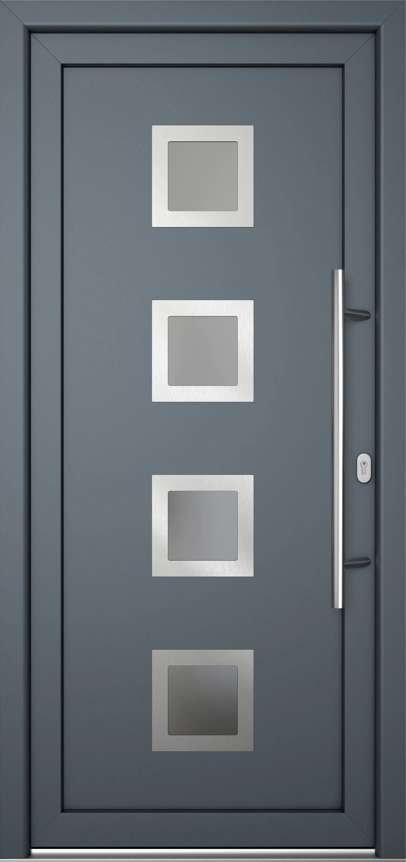 Meeth Haustür Signum Pro PVC Modell 84 98 x 208 cm DIN Rechts weiß/titan Meeth Haustür Signum Pro PVC Modell 84 98 x 208 cm DIN Rechts weiß/titan