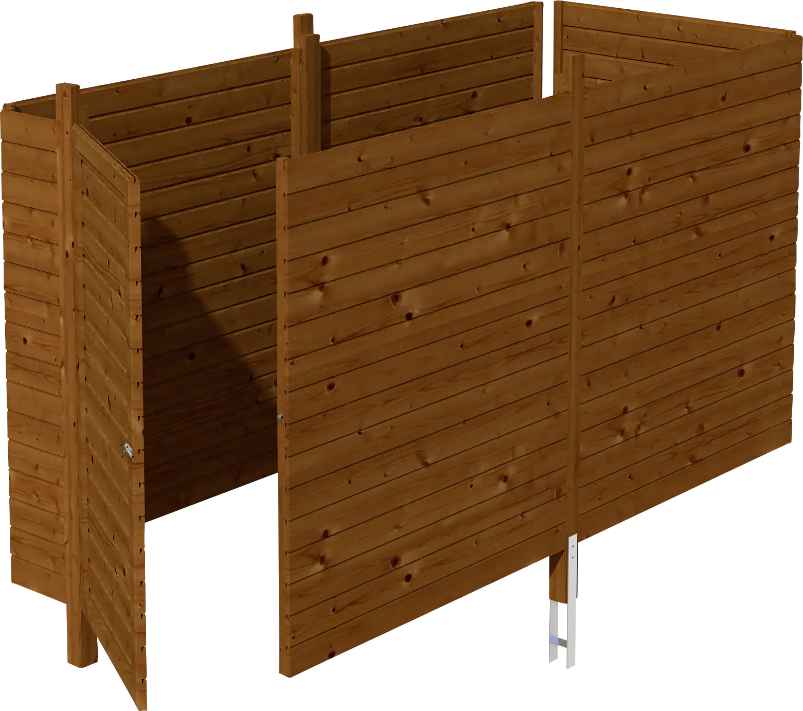 4018211010035 SKAN HOLZ Abstellraum C3 378x164cm, Profilschalung, lasiert in Nussbaum