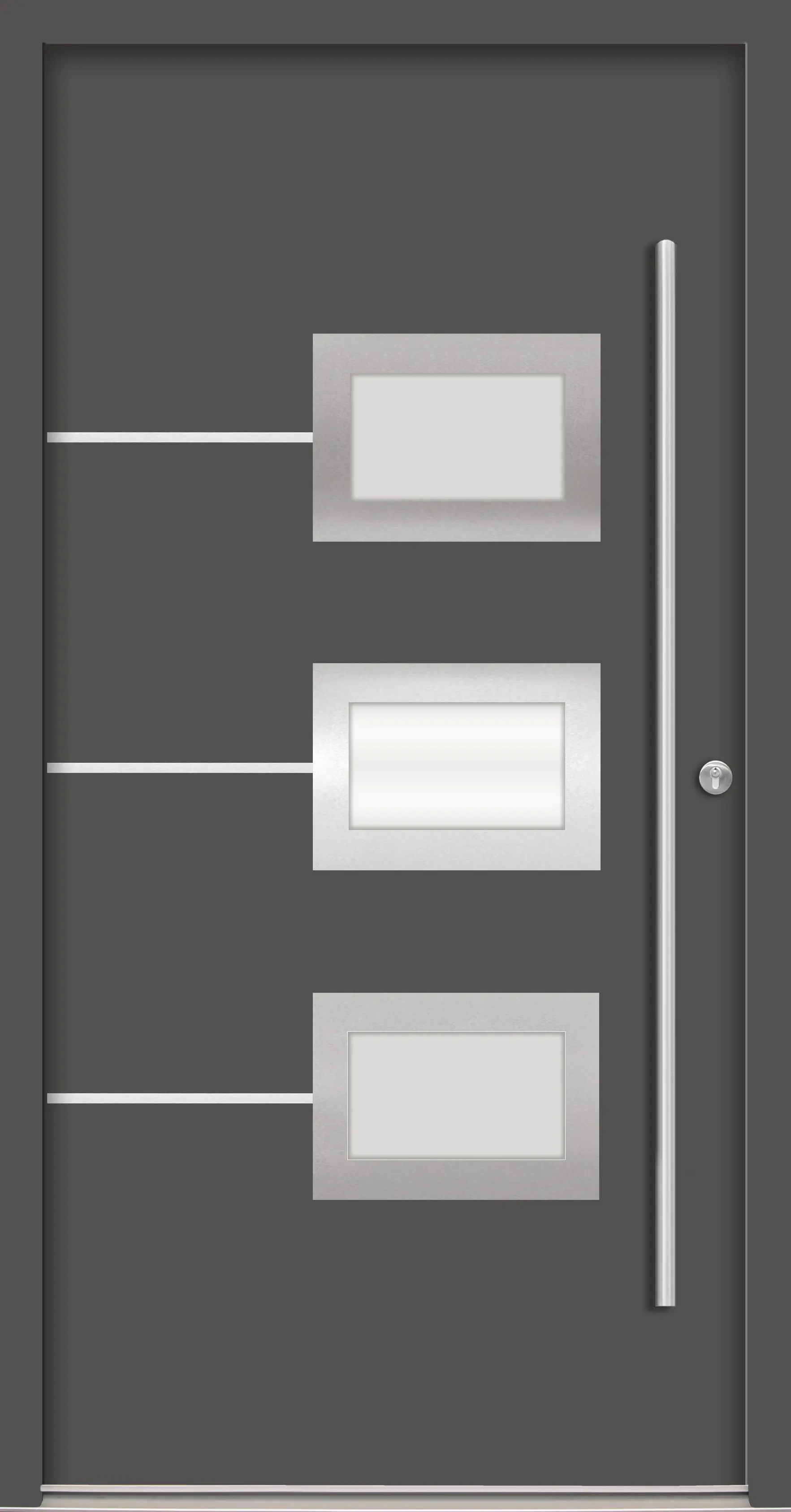 Splendoor Haustür Passivedoor Premium B03 Anthrazit DIN Rechts 110 x 210 cm