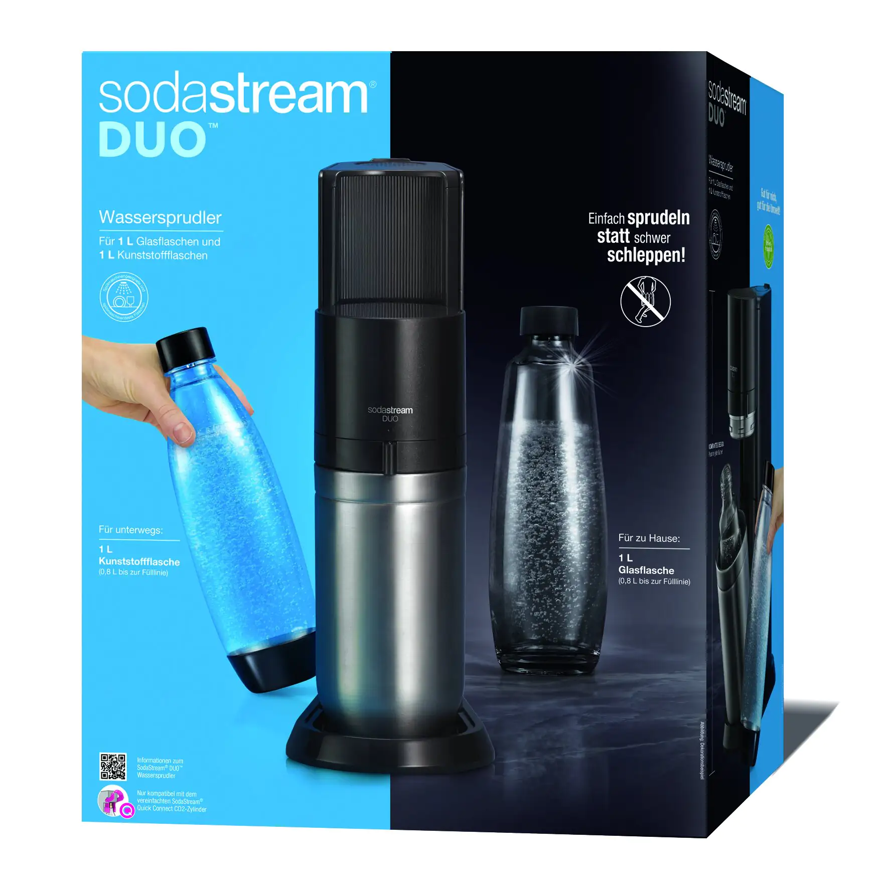 Sodastream Trinkwassersprudler Duo schwarz für Glas- und PET-Flasche Sodastream Trinkwassersprudler Duo schwarz für Glas- und PET-Flasche