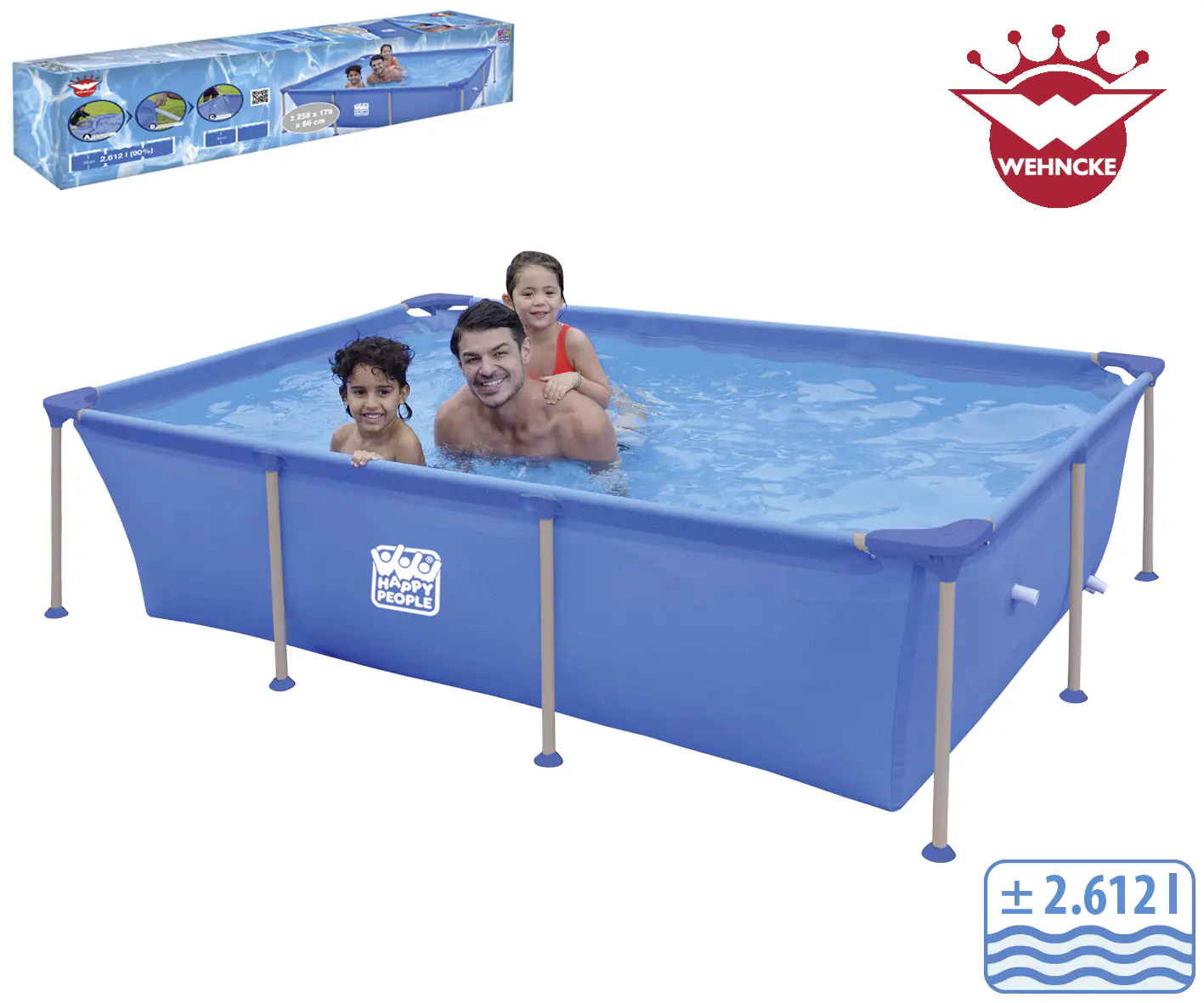 Wehncke Stahlrahmenpool 258 x 179 x 66 cm