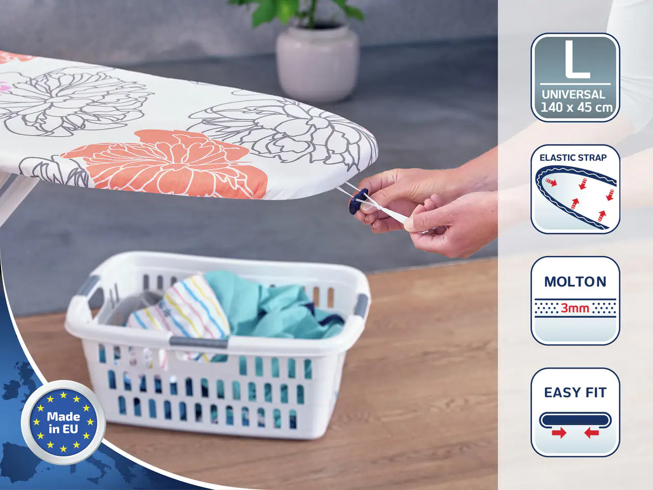 Leifheit Bügeltischbezug Cotton Comfort XL Universal max. 45 x 140 cm