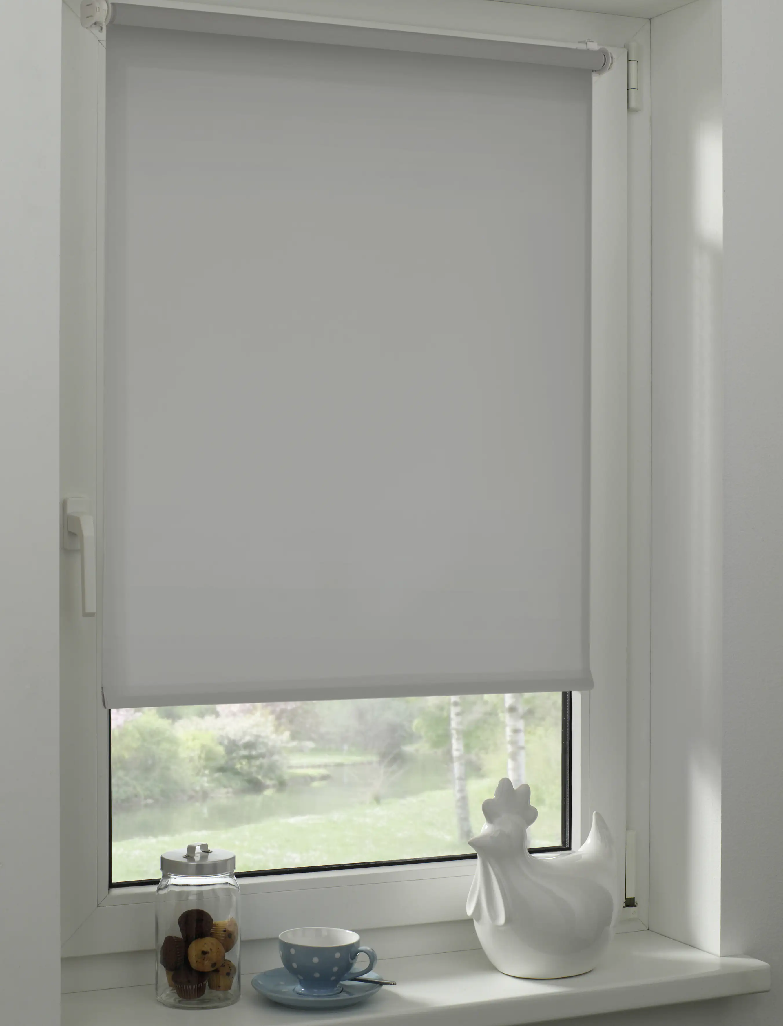 Gardinia EasyFix Rollo steingrau 90 x 210 cm