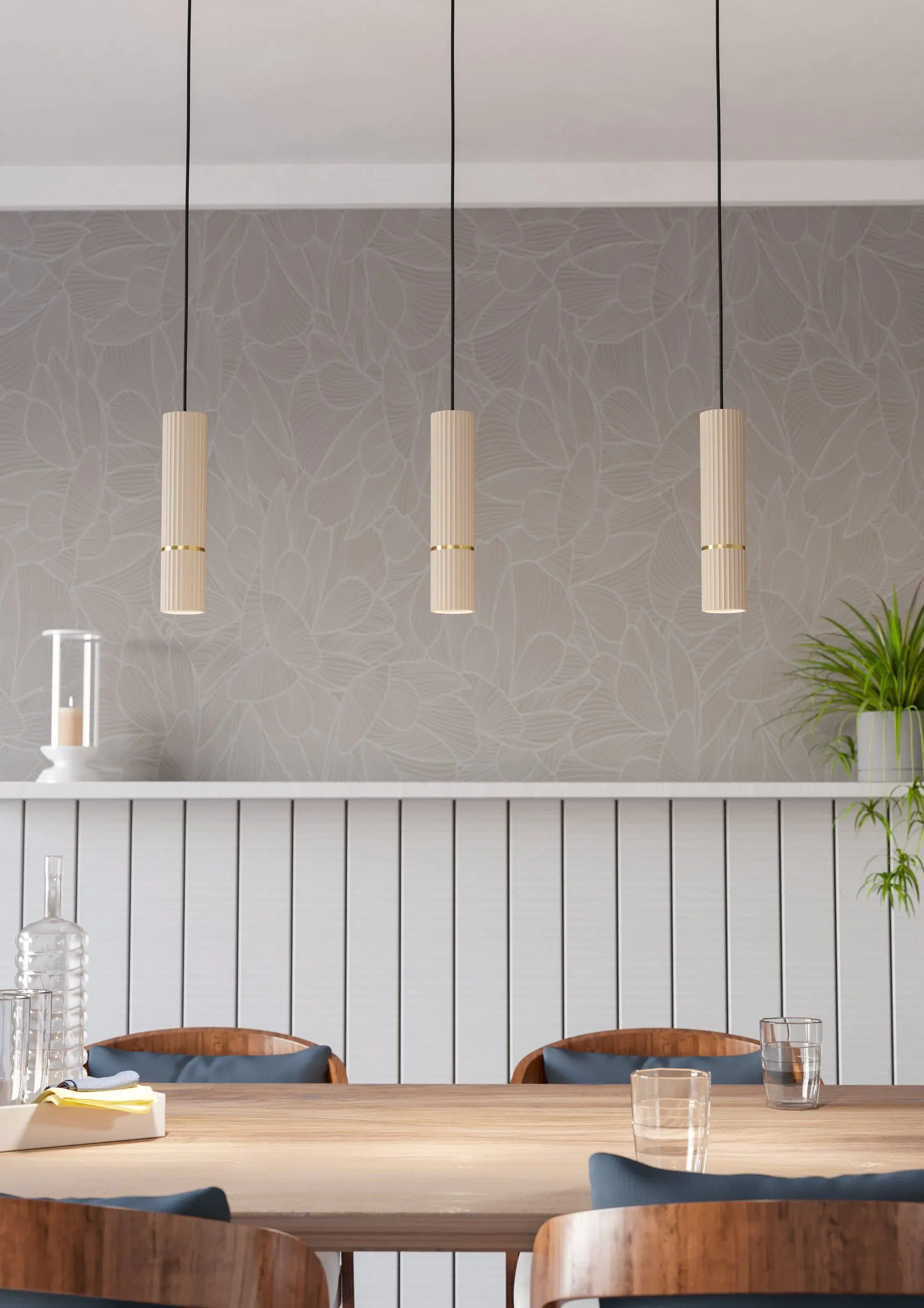 Eglo 3er Hängeleuchte Caminia sandfarben 77 x 110 cm GU10