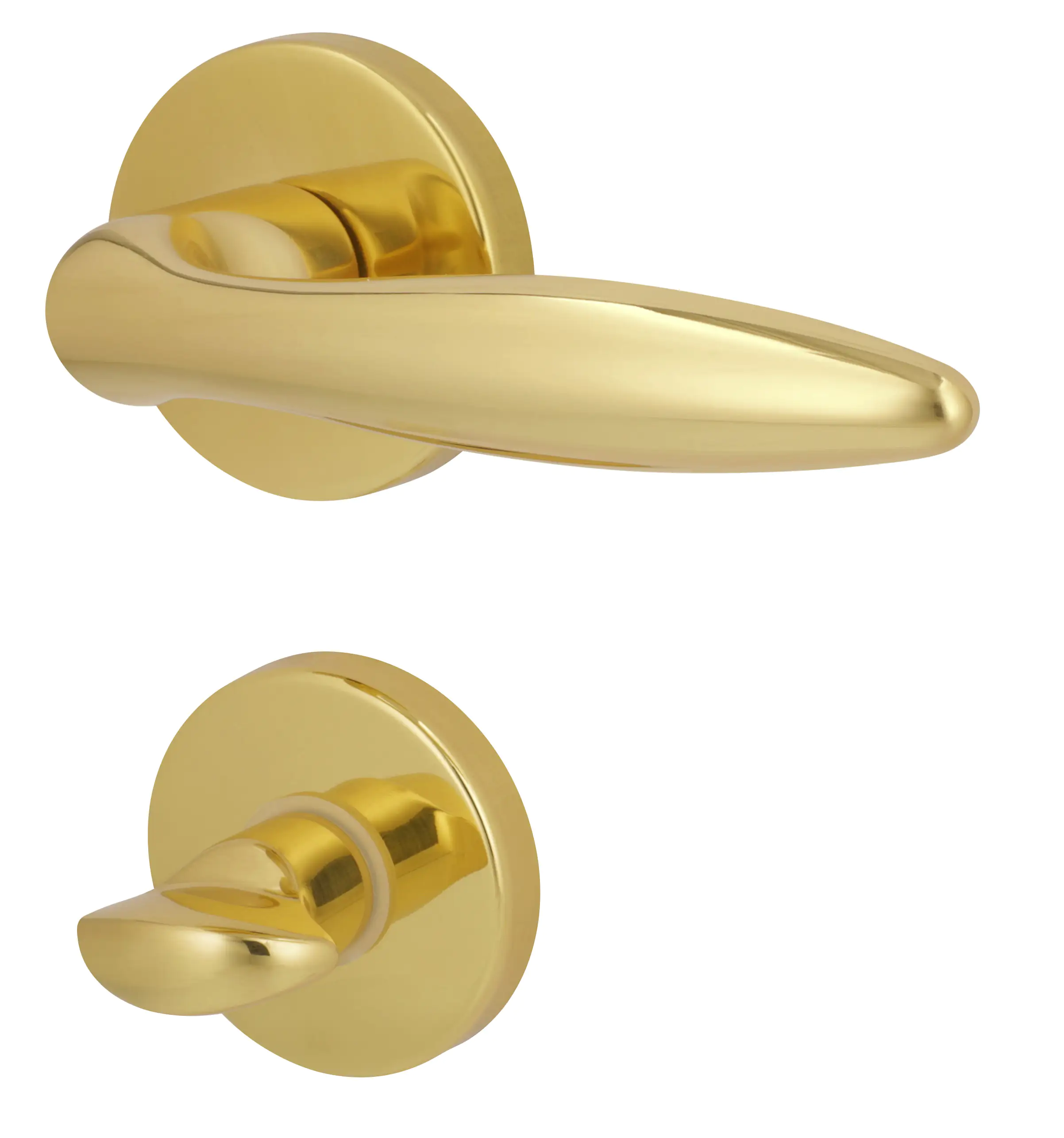 Alpertec WC-Rosettengarnitur Alison Messing gold rund