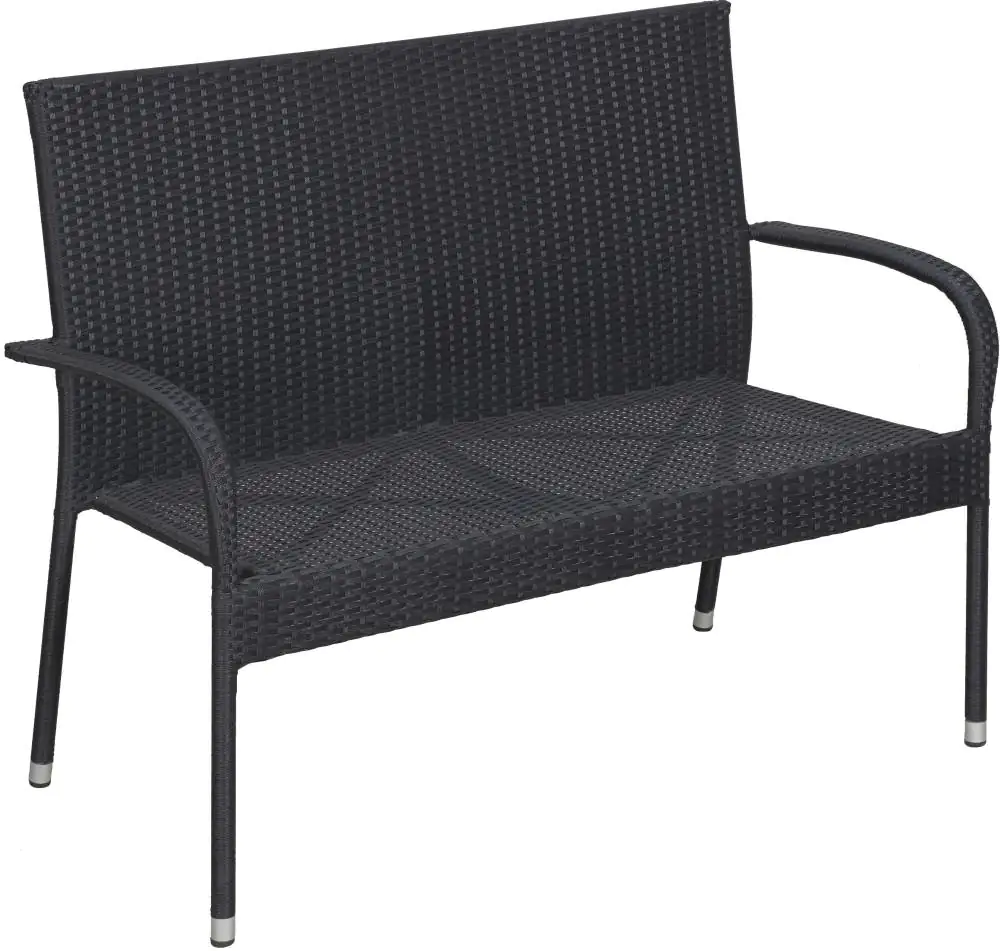 TrendLine Rattanbank Malta schwarz TrendLine Rattanbank Malta schwarz