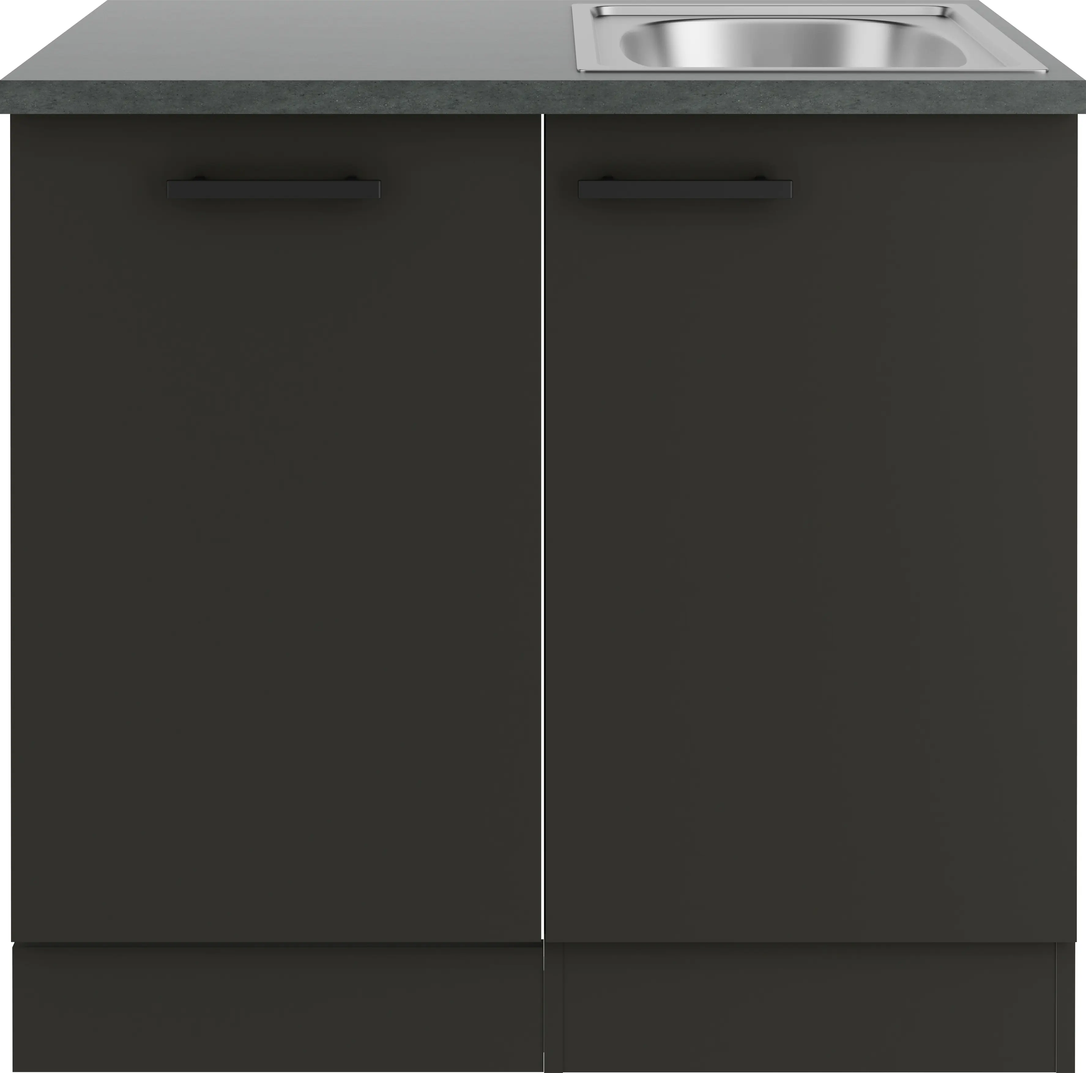 Optifit Spüle mit Unterschrank-Set Madrid 420 anthrazit matt 90 cm