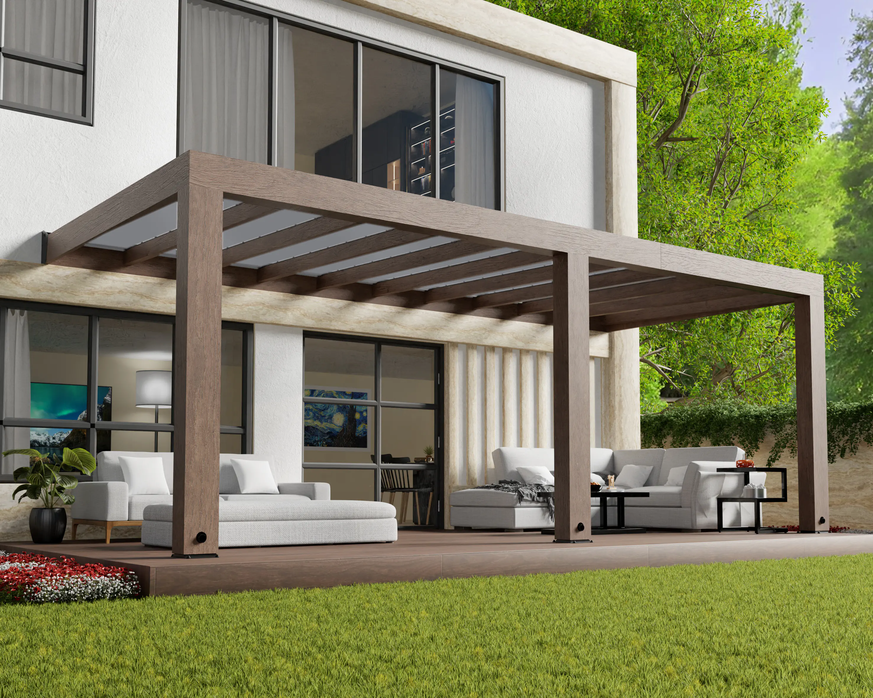 Canopia Terrassenüberdachung Helsinki Holz 665 x 294 cm braun Canopia Terrassenüberdachung Helsinki Holz 665 x 294 cm braun