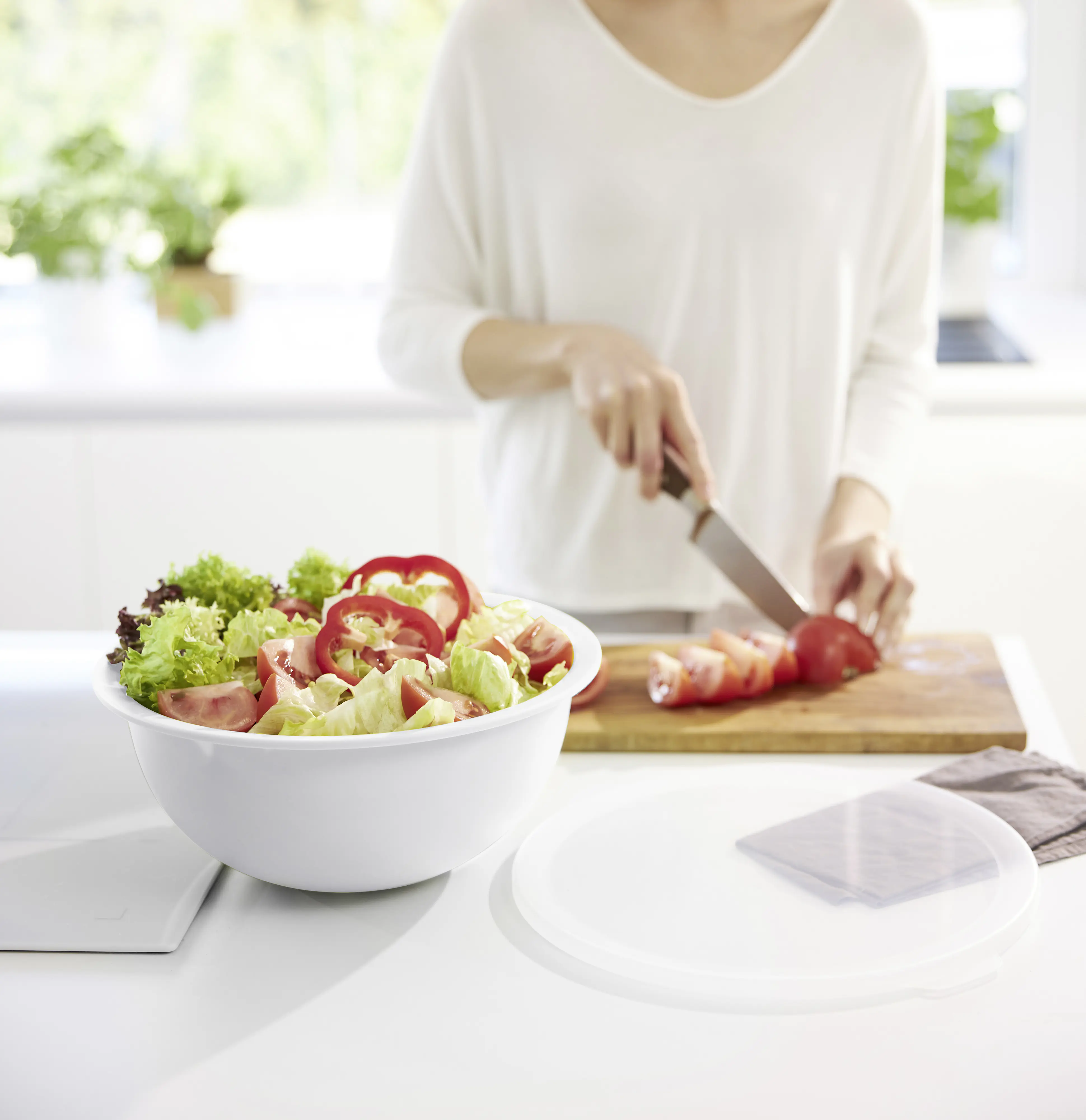 Rotho Schüssel + Deckel Caruba 8 L mistletoe white