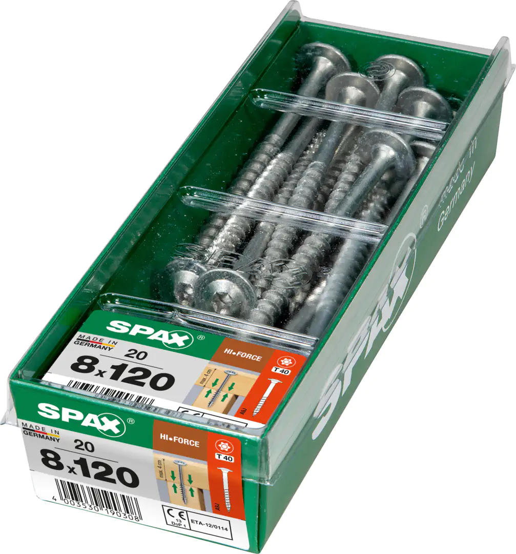 Spax Holzbauschrauben 8.0 x 120 mm TX 40 - 20 Stk.