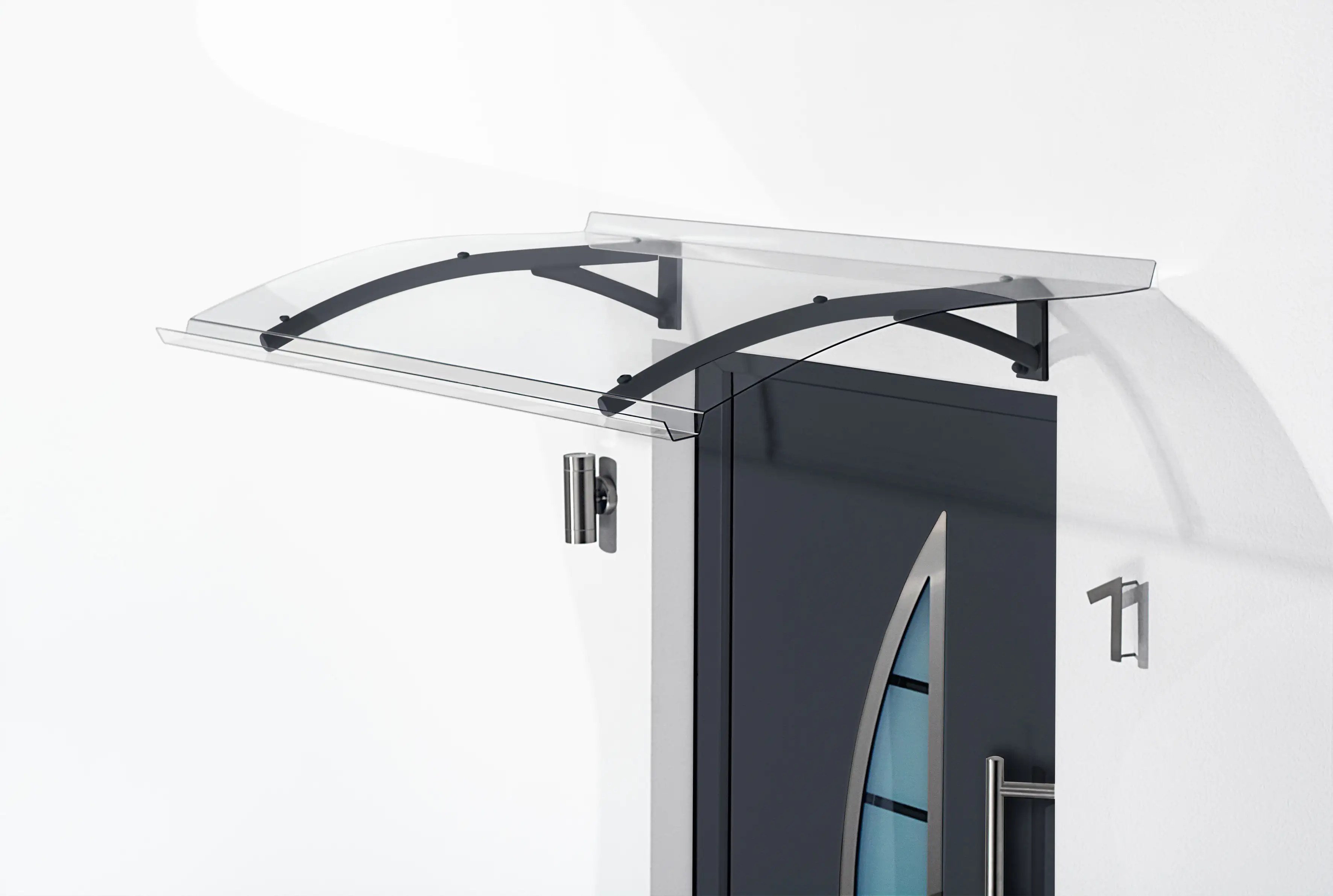 Gutta Vordach PT Secco 150 Aluminium anthrazit, Polycarbonat klar