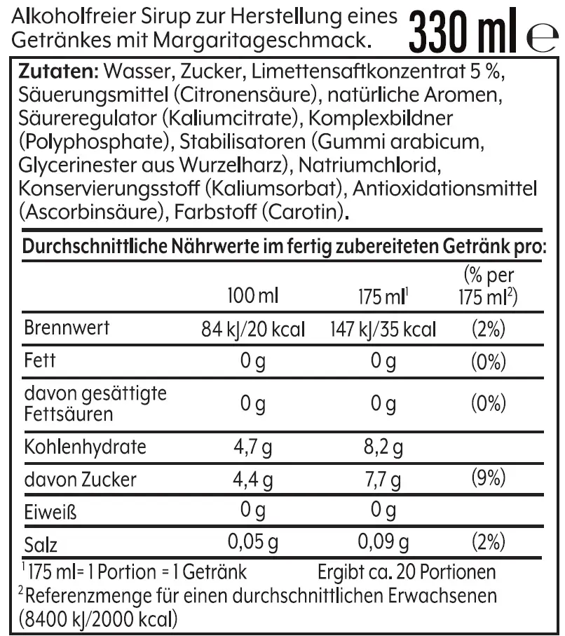 Sodastream Crafted Sirup Margarita 330 ml 