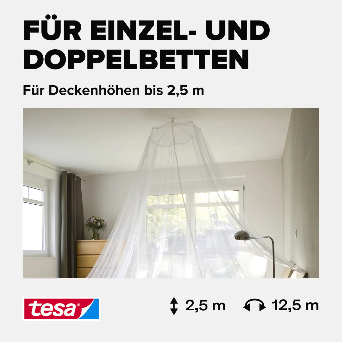 tesa Moskitonetz Comfort 2,5 x 12,5 m weiß