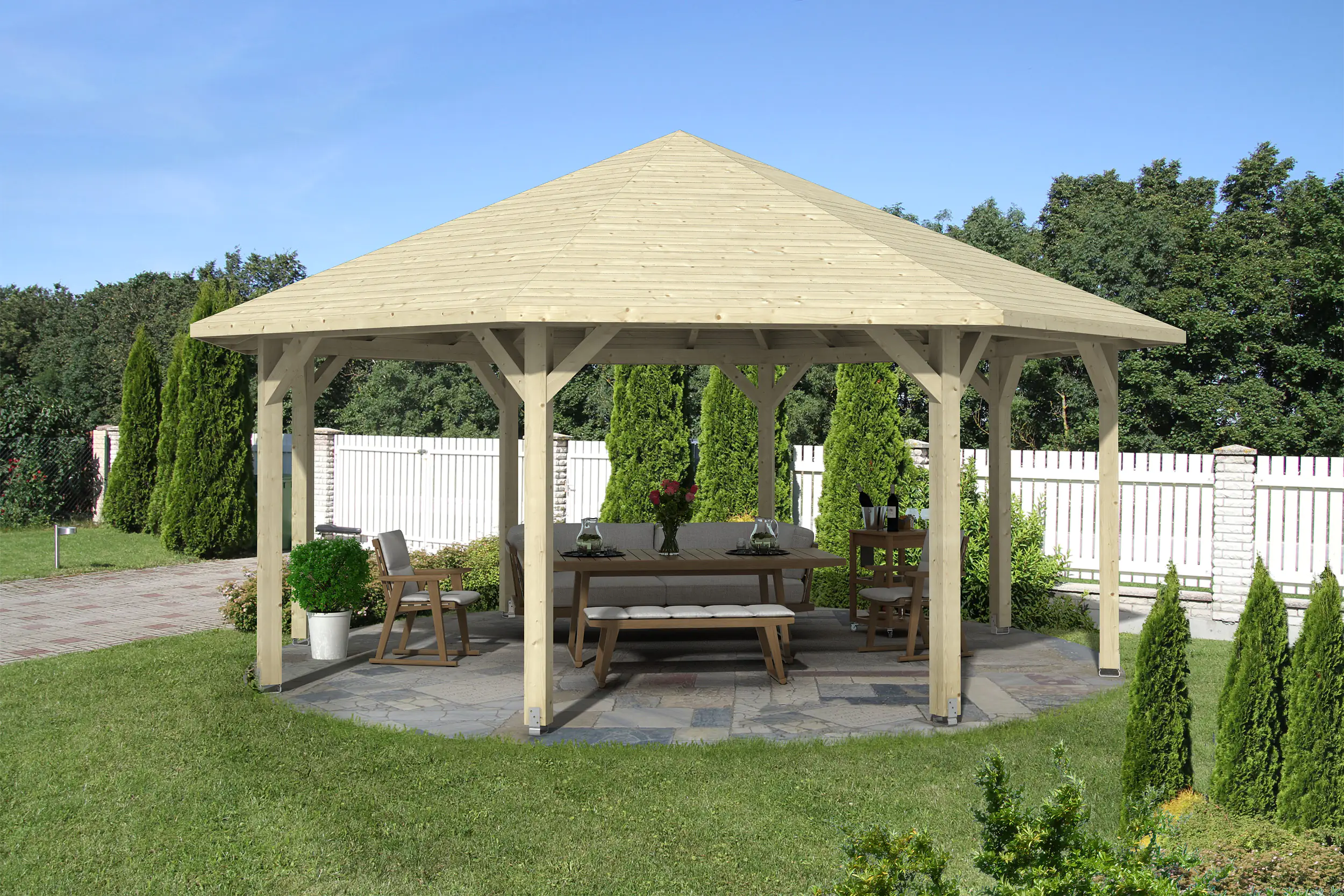 SKAN HOLZ Pavillon Nice 4 Leimholz, natur