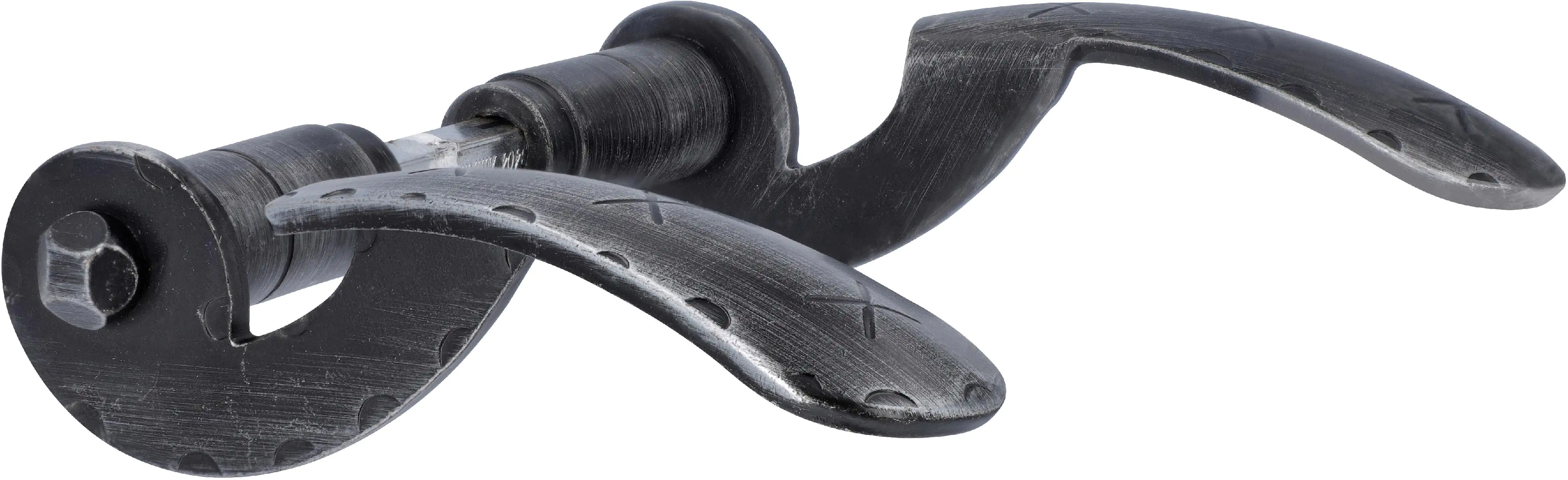 Alpertec Drückerpaar Schmiedeeisen silber - 14,0 x 7,3 cm