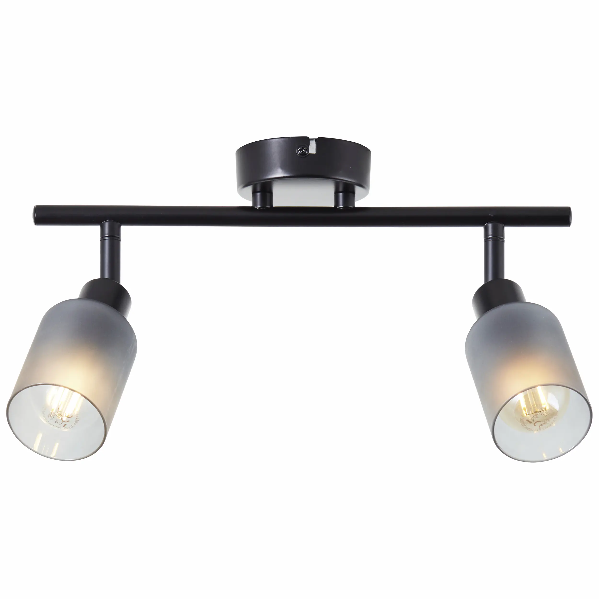 Brilliant Deckenstrahler Loralie 2er Spot Balken E14 schwarz rauchglas
