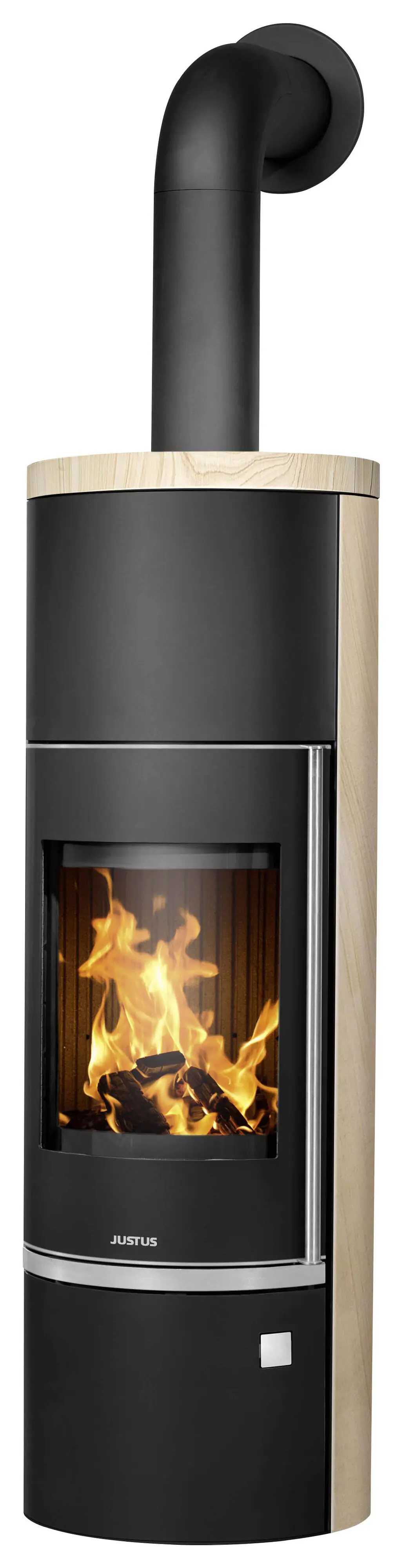 Justus Kaminofen Faro Aqua 2.0 Sandstein Stahl schwarz 8,5 kW