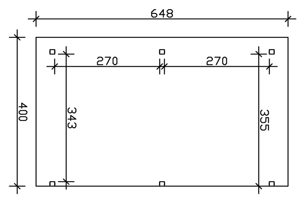 SKAN HOLZ Terrassenüberdachung Siena 648 x 400 cm, Leimholz, natur