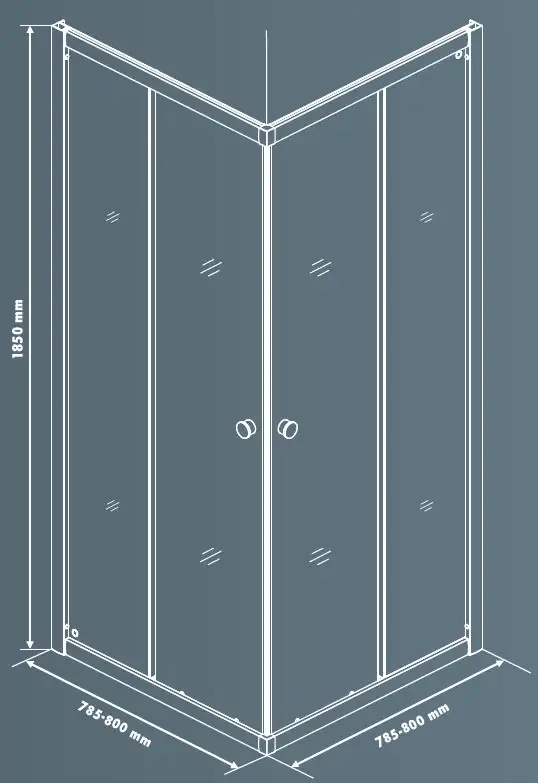 Primaster Eckdusche Easy-5 Schiebetür 80 x 80 cm Klarglas chrom Primaster Eckdusche Easy-5 Schiebetür 80 x 80 cm Klarglas chrom