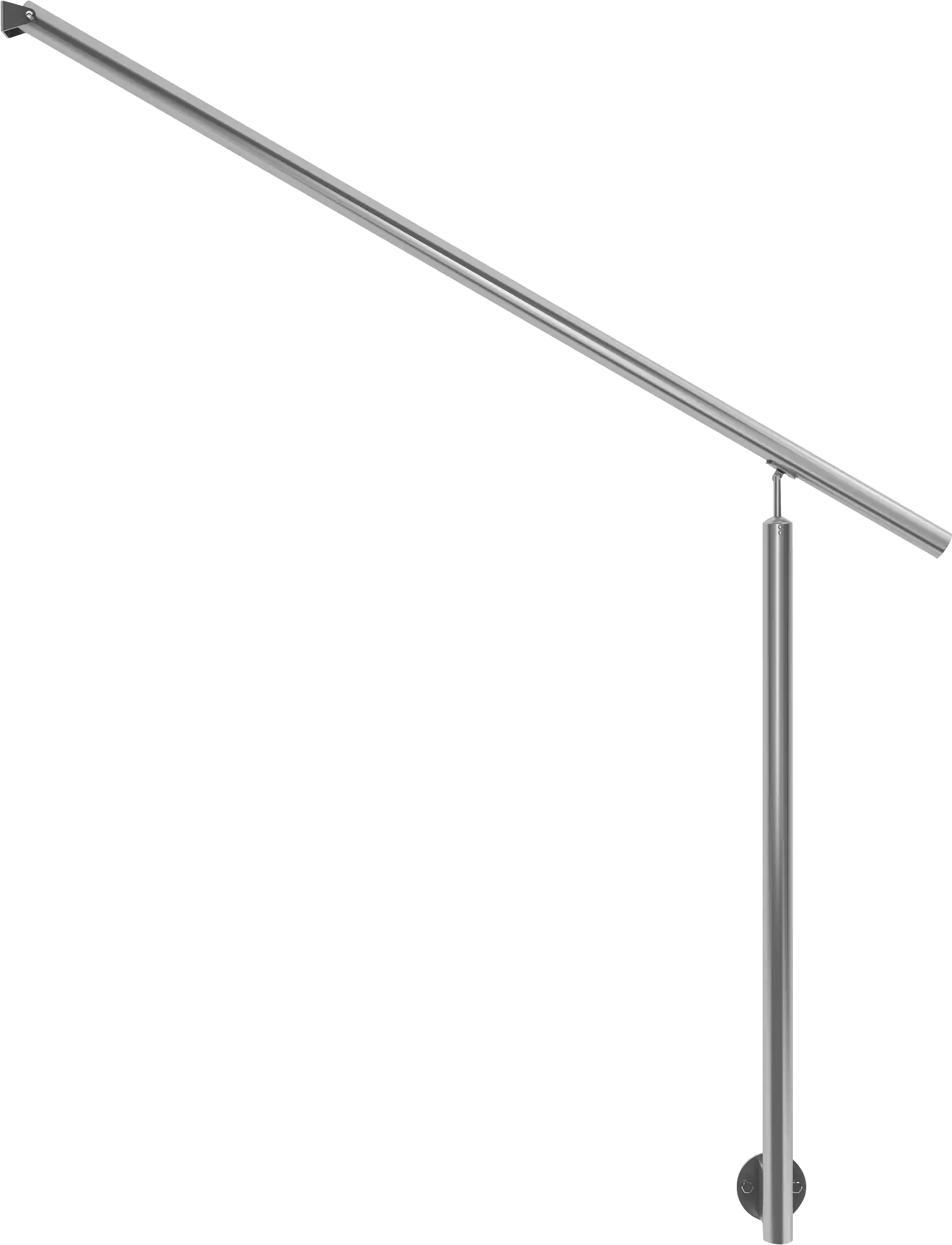 Dolle Einganggeländer Edelstahl mit einem Pfosten für seitliche Montage