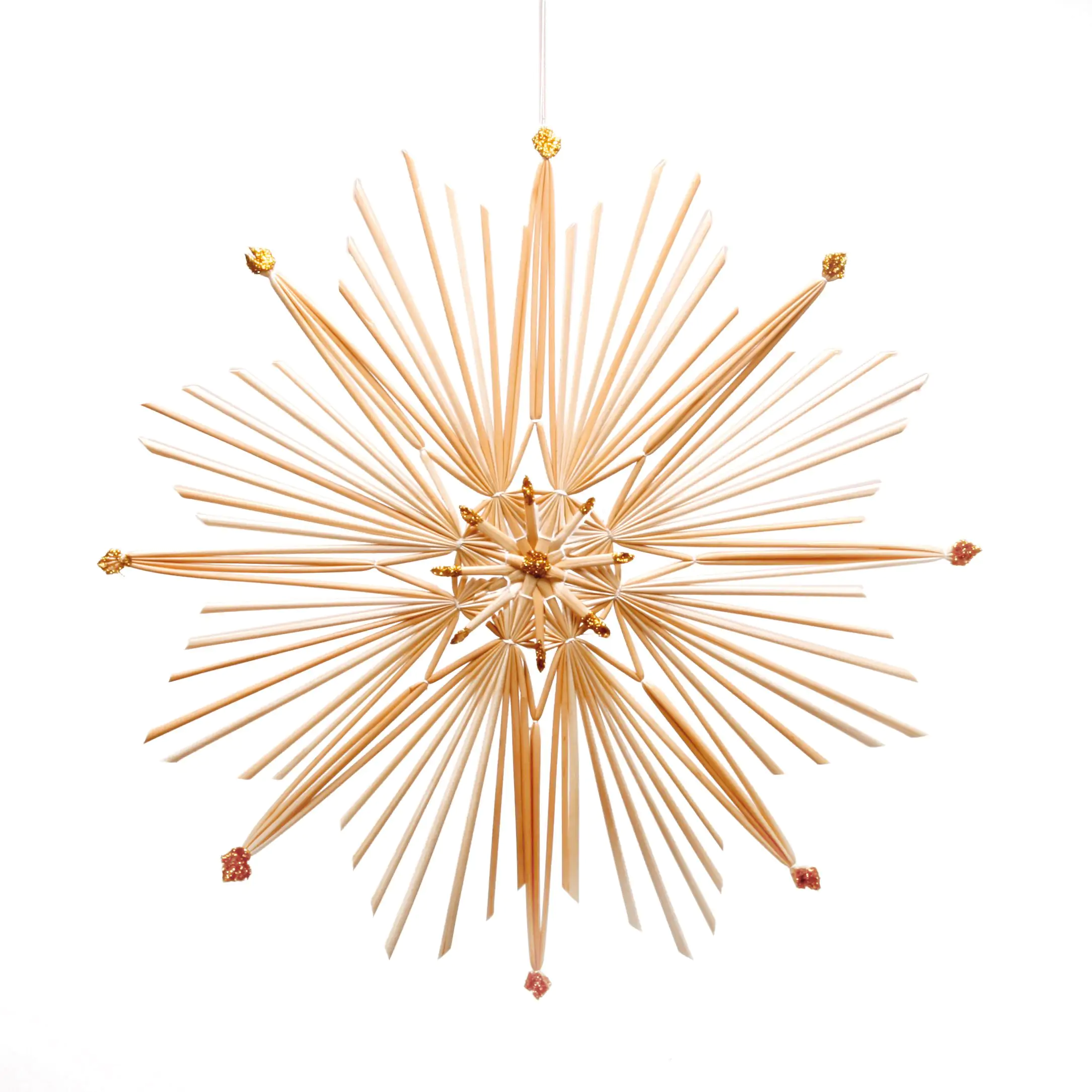 Riffelmacher Strohstern mit Goldglitter 30 cm