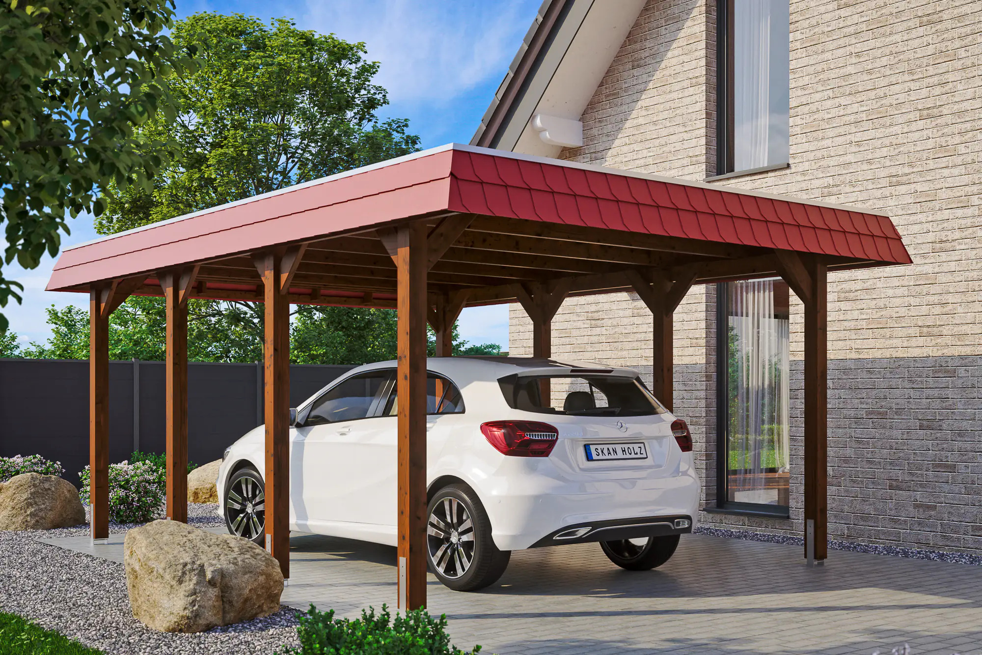 SKAN HOLZ Carport Spreewald 396 x 589 cm mit EPDM-Dach