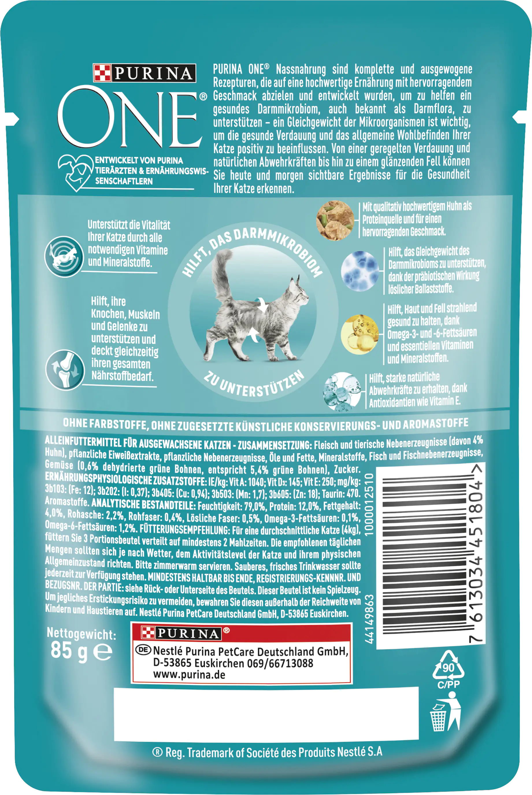 Purina ONE Adult Huhn Katzennassfutter 85 g