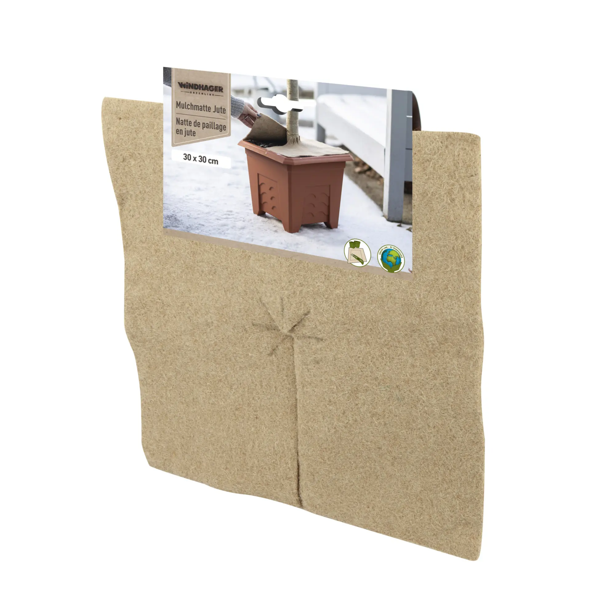 Windhager Mulchscheibe Jute 30 x 30 cm natur