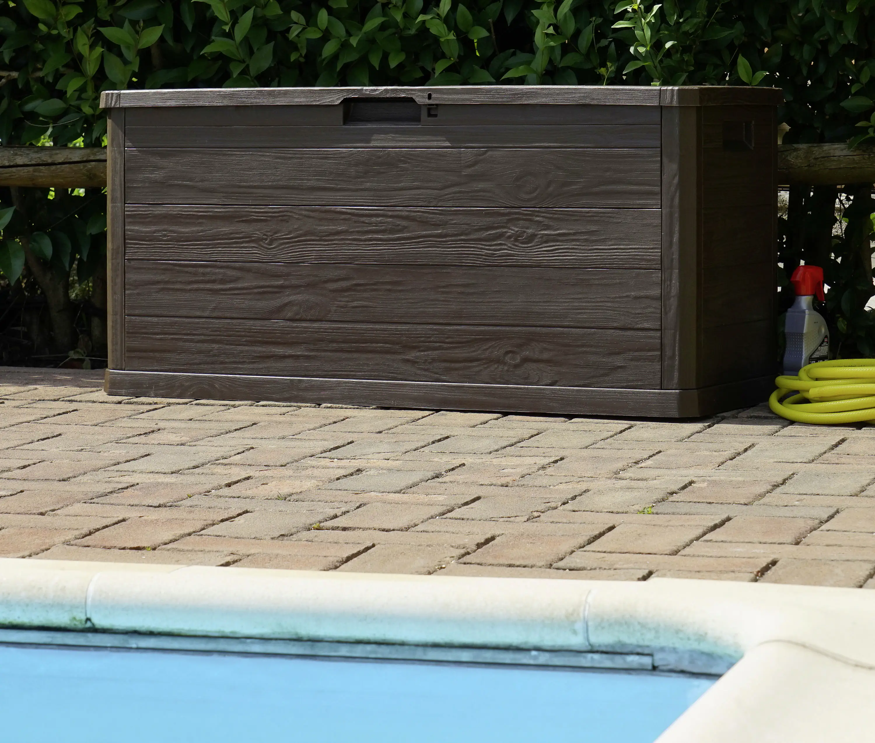 Dobar Gartentruhe aus Kunststoff braun 117 x 45 x 56 cm