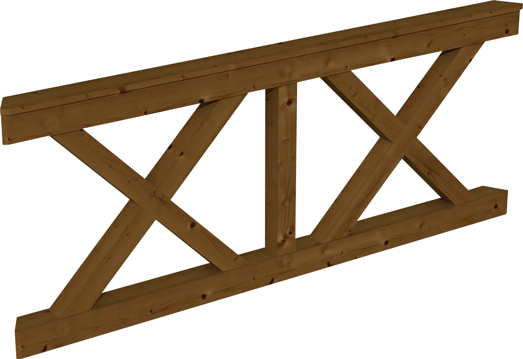 SKAN HOLZ Brüstung Andreaskreuz 210 x 84 cm, Fichte, lasiert in Nussbaum