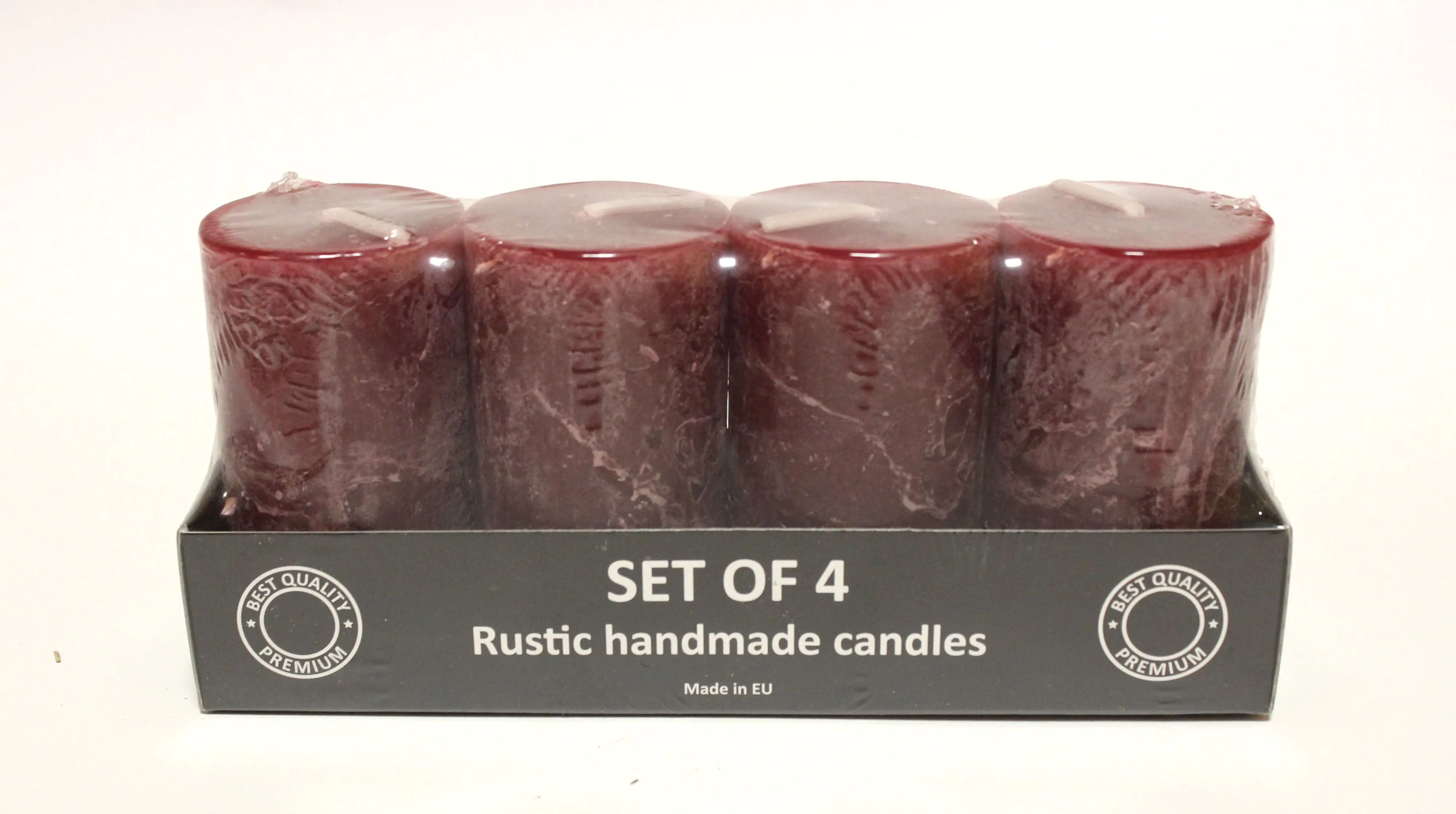 House of Rustic 4er Kerzen-Set weinrot Ø 6 x 9 cm House of Rustic 4er Kerzen-Set weinrot Ø 6 x 9 cm