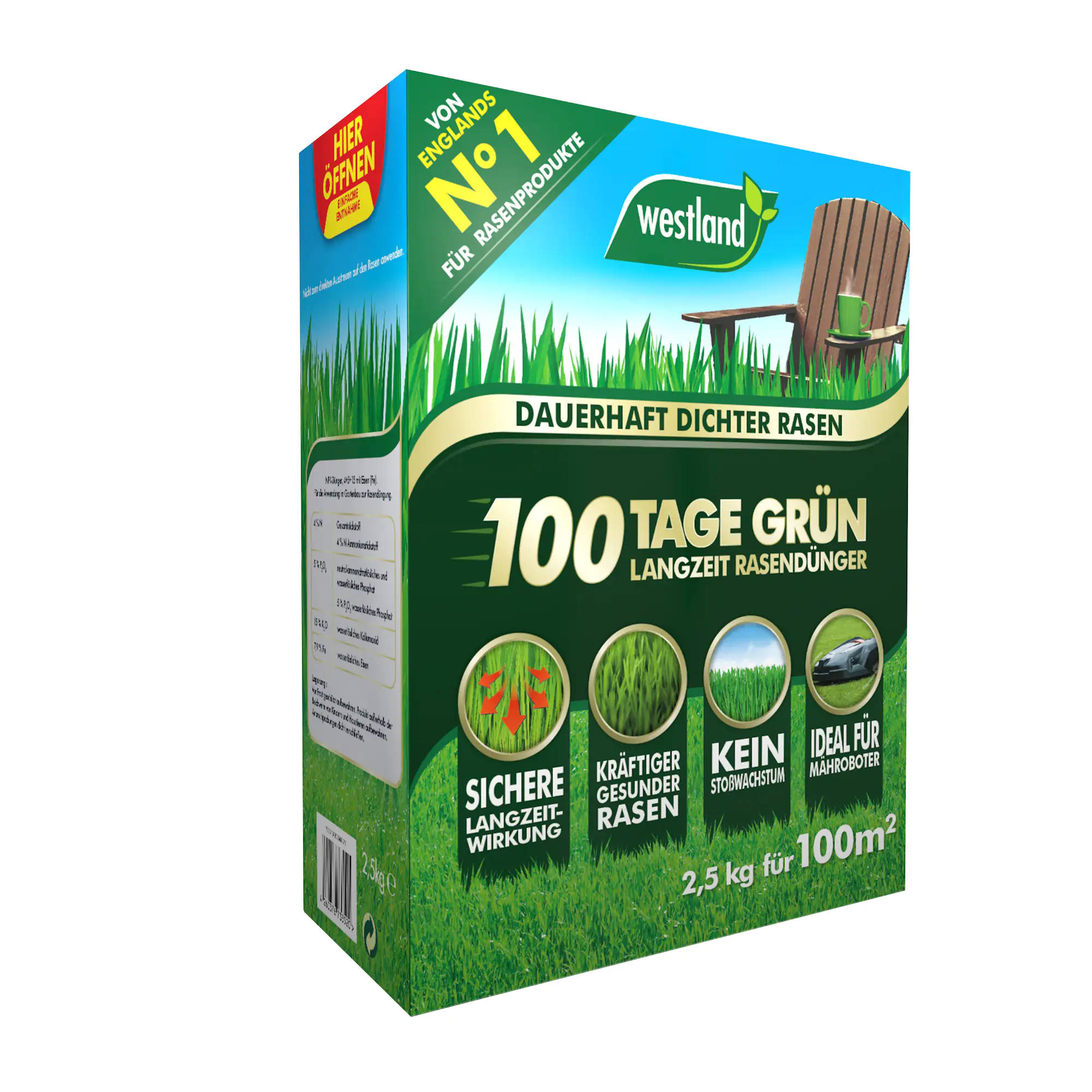 Westland 100 Tage Grün Rasendünger 100 m² 2,5 kg Westland 100 Tage Grün Rasendünger 100 m² 2,5 kg