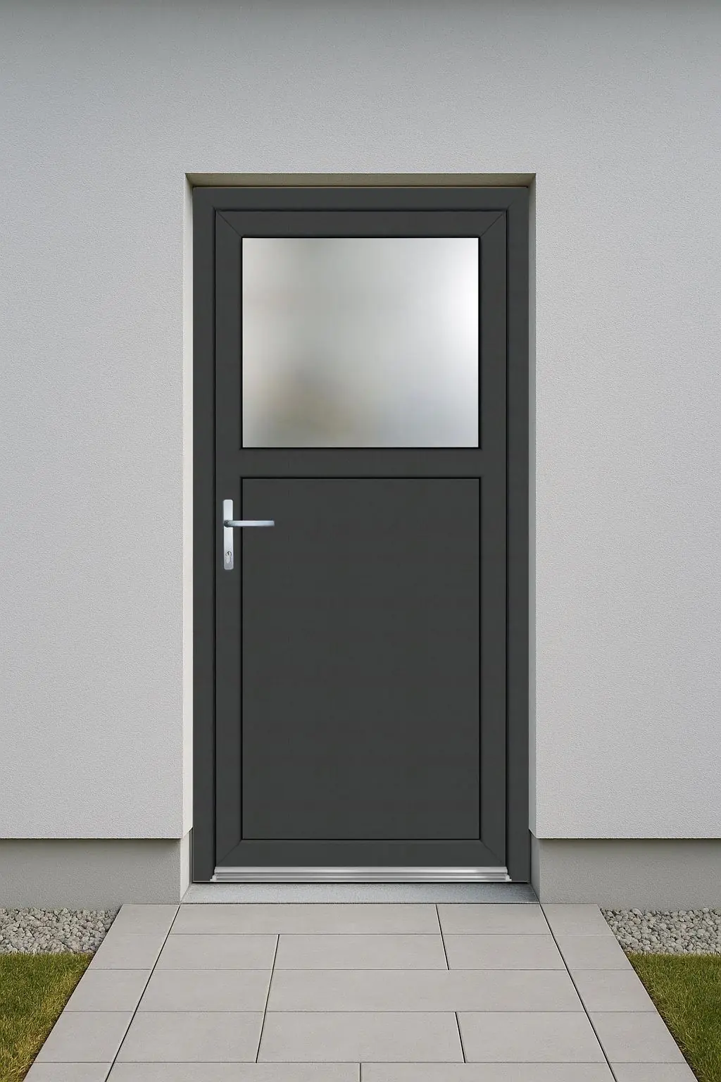 Panto Nebeneingangstür Kunststoff Premium SMK510 98 x 198 cm DIN L weiß/anthrazit Panto Nebeneingangstür Kunststoff Premium SMK510 98 x 198 cm DIN L weiß/anthrazit