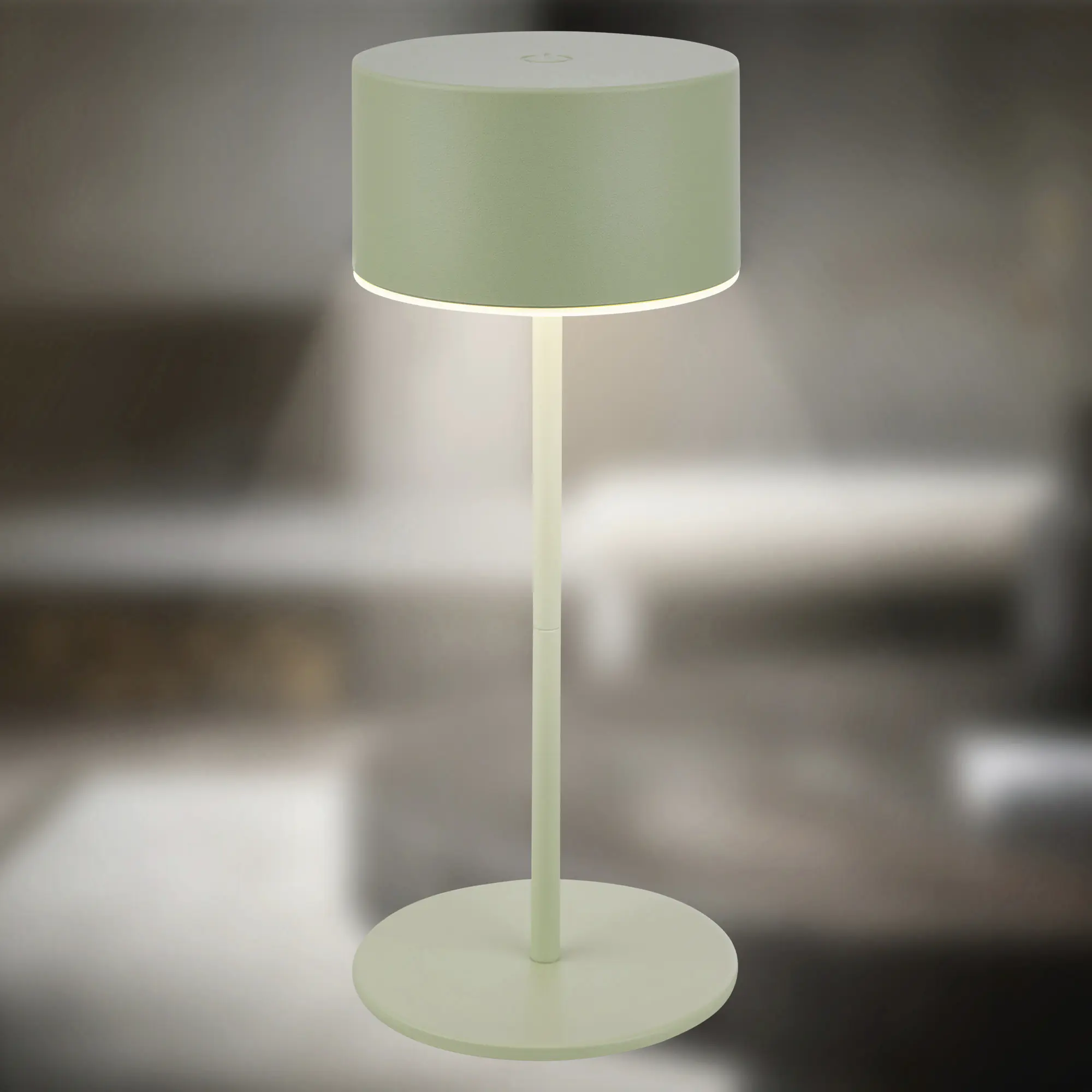 Briloner LED Akku-Tischleuchte Kira Ø 8 x 19 cm warmweiß salbeigrün dimmbar 
