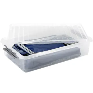 Sunware Aufbewahrungsbox Q-line 60L transparent blau 80 x 50 x 18 cm