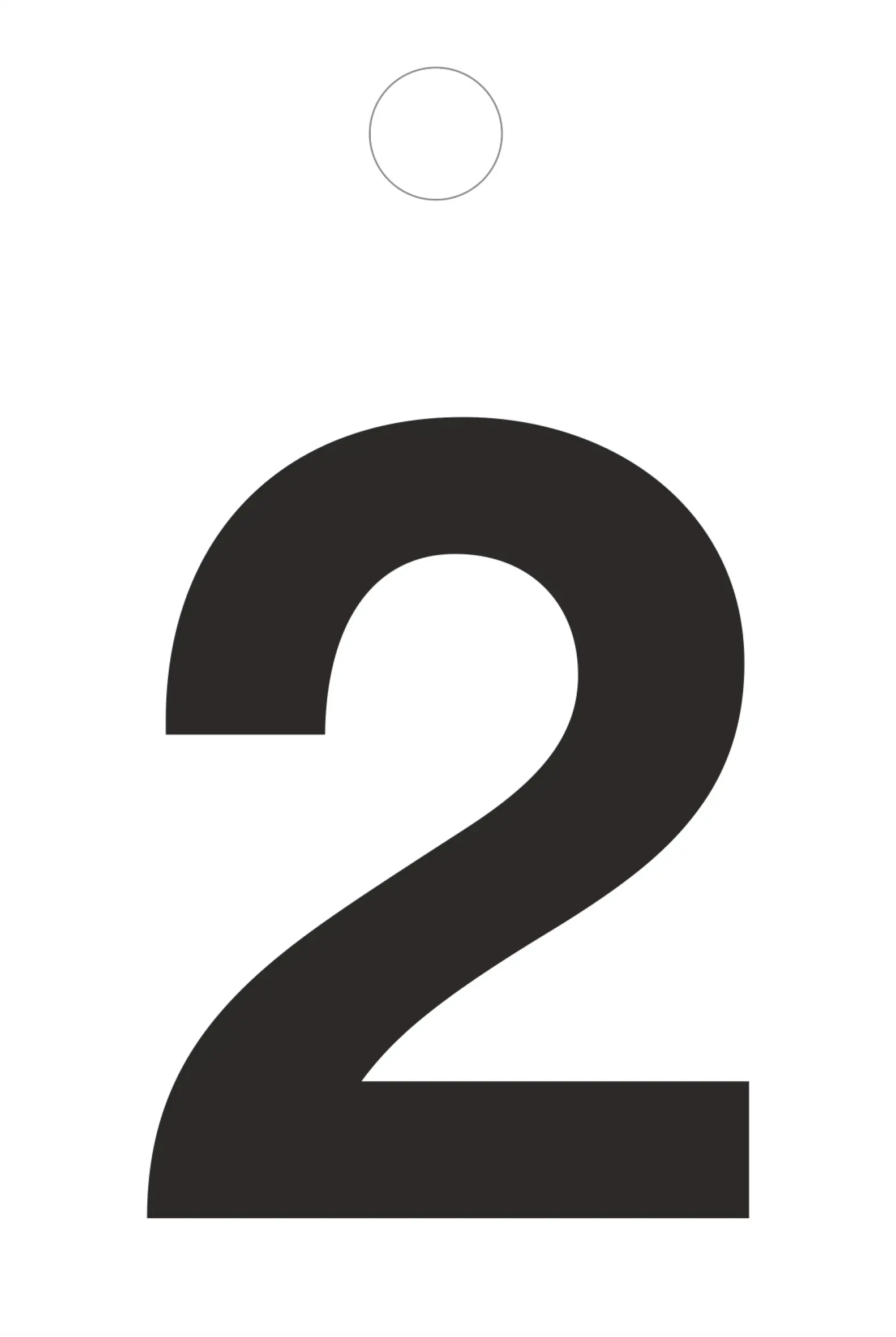 Conmetall Aufkleber Zahl 2 PVC 3,5 x 3,5 cm schwarz 