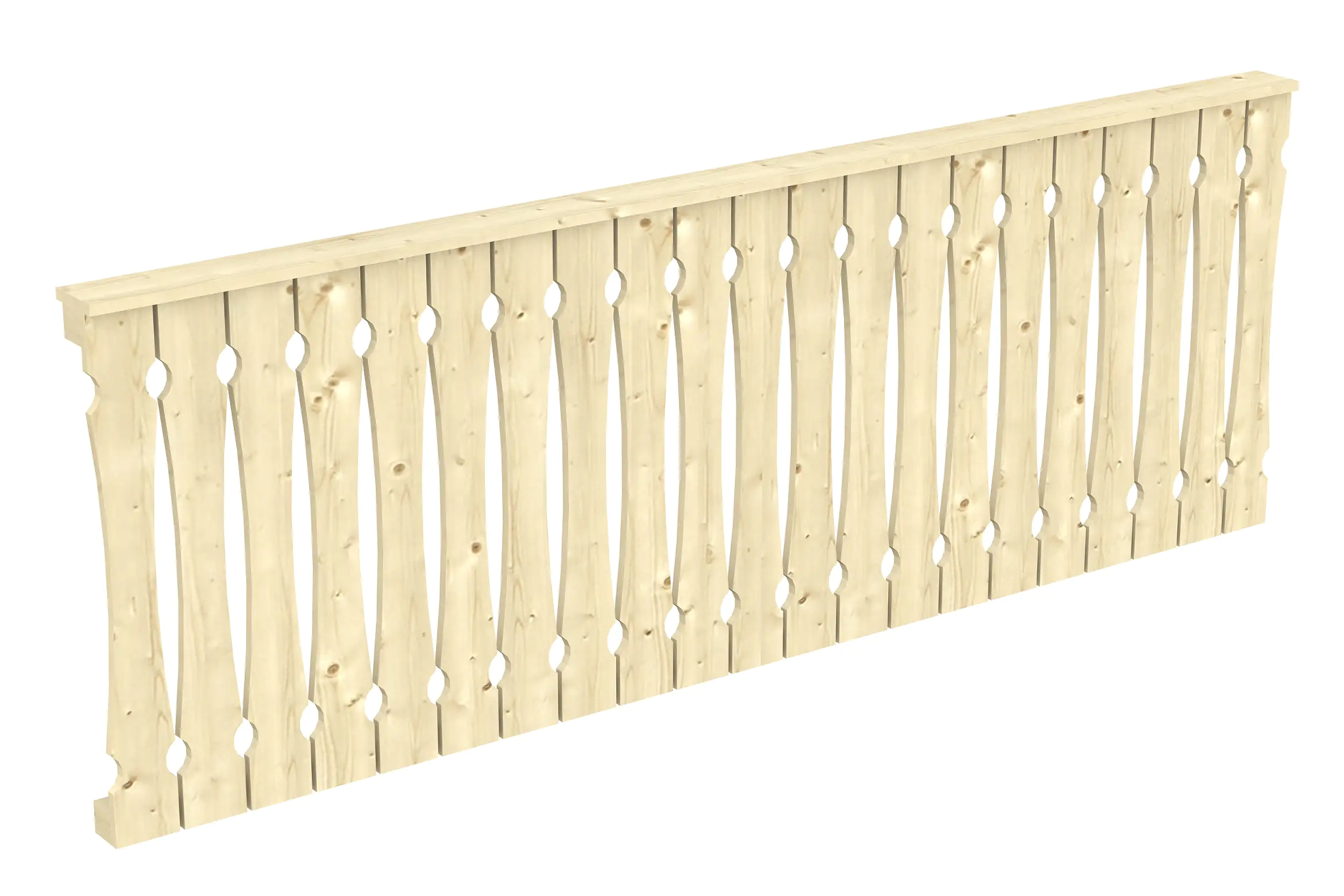 SKAN HOLZ Brüstung Balkonschalung 270 x 96 cm, Fichte, natur