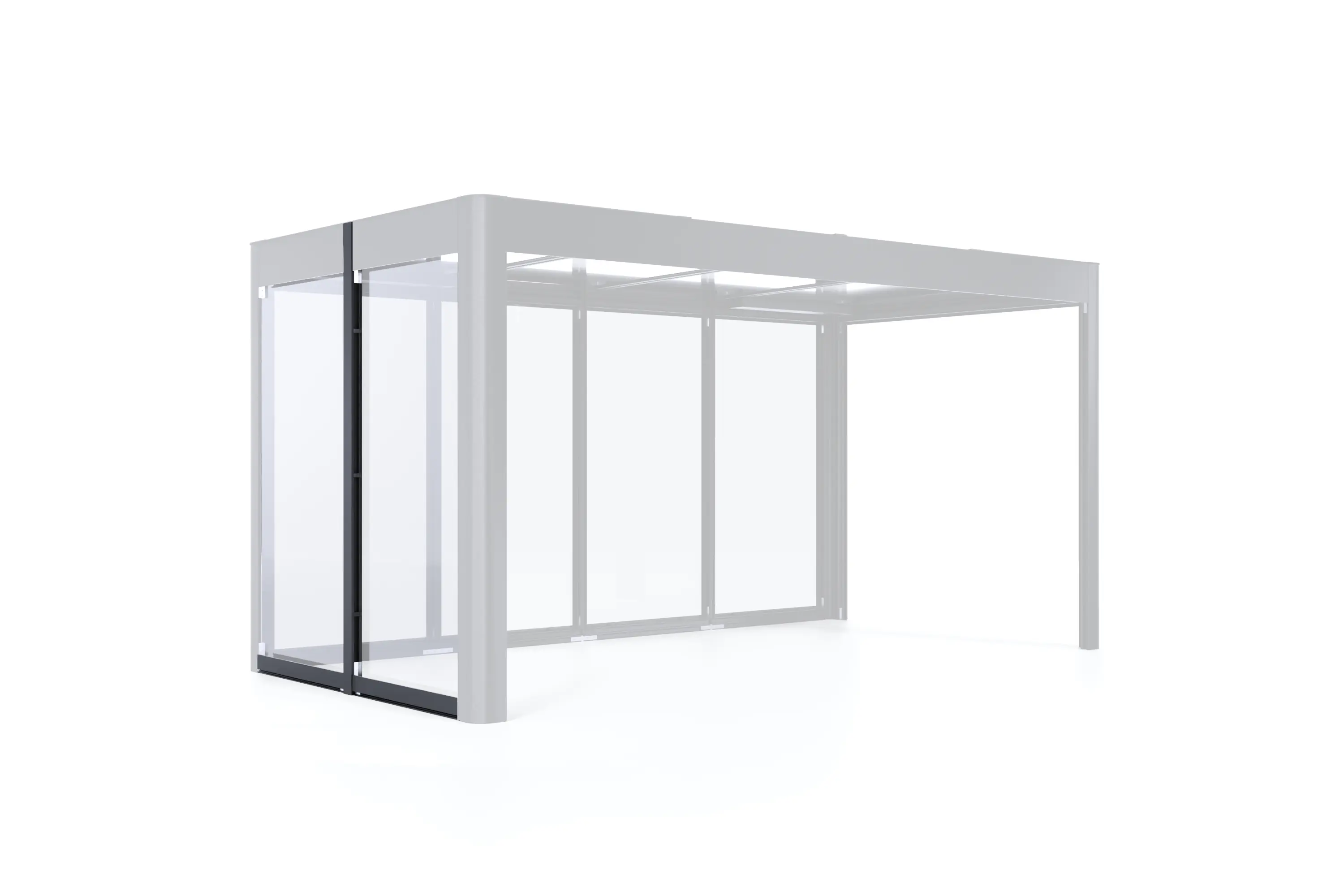 SunElements Wandelement für Gartenhaus SunCover mit Acrylglas 6 mm klar 2 m breit anthrazit-metallic