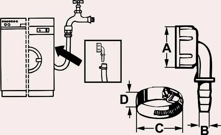 Cornat Winkelverschraubung 3/4" mit Schelle Schlauchanschluss 10 mm