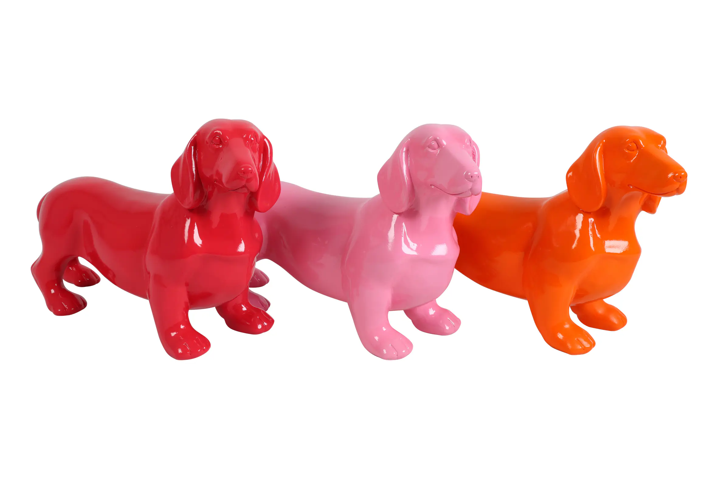 Flamingo Dekofigur Dackel Bico 45,5 x 16,5 x 27,5 cm orange-fuchsie-rosa