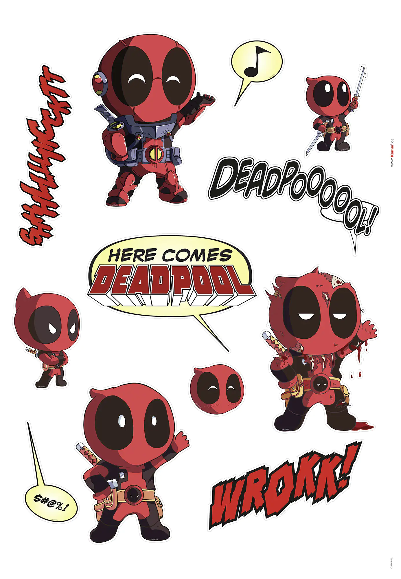 Komar Dekosticker Deadpool Cute 50 x 70 cm Komar Dekosticker Deadpool Cute 50 x 70 cm