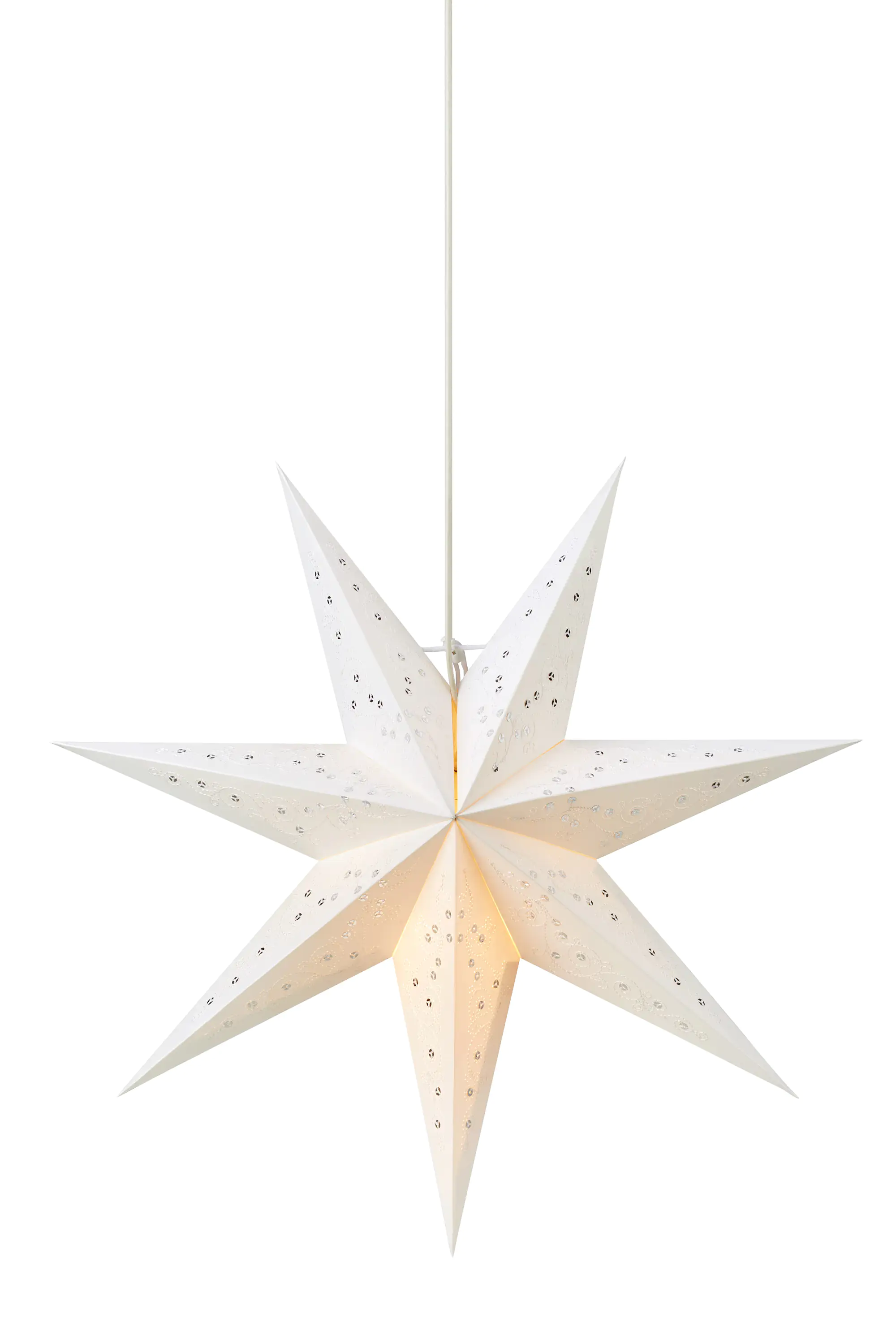 Markslöjd GISEL Hängestern weiß-silber, H 45 cm x T 16 cm x B 45 cm