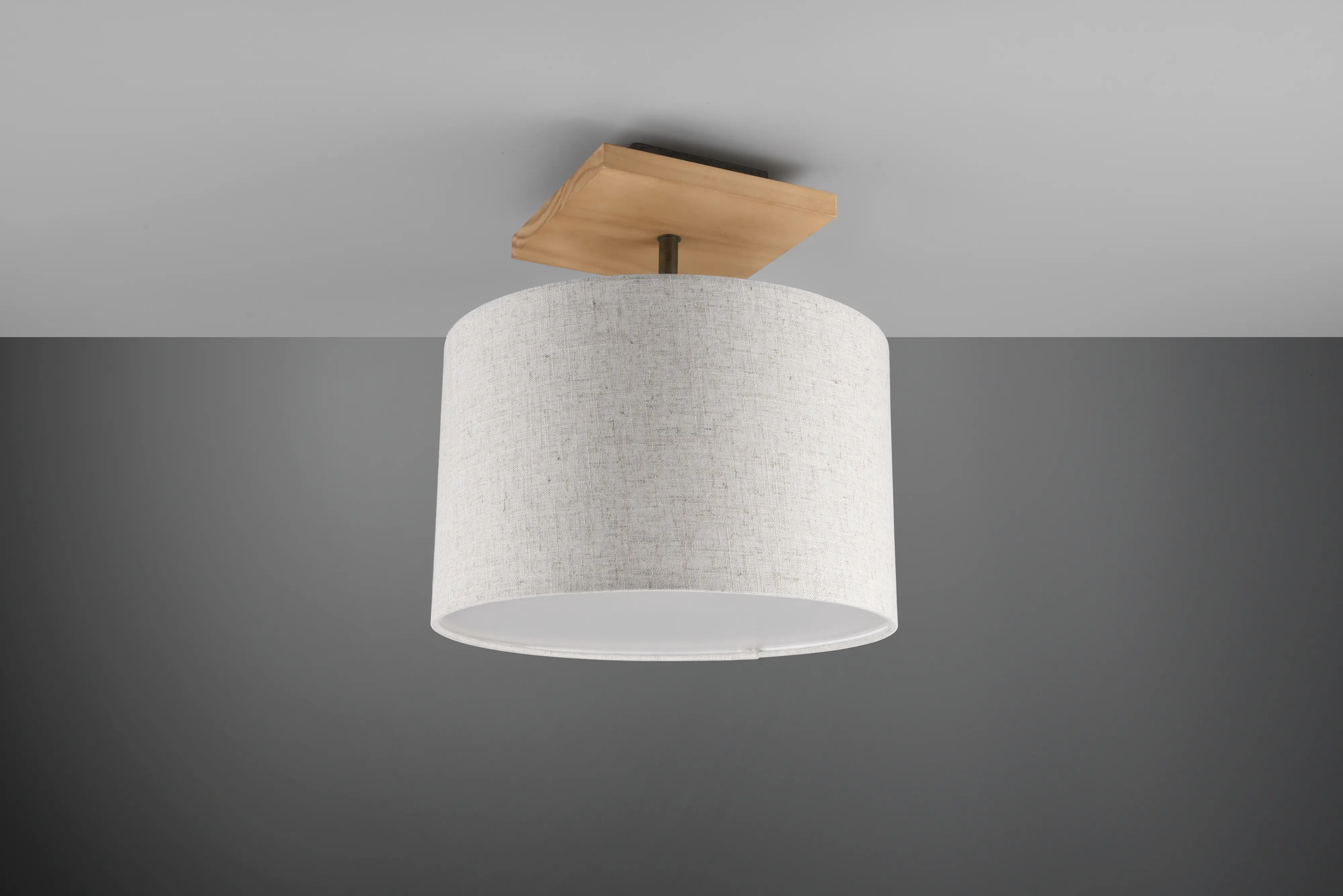 Trio Deckenleuchte Elmau nickel/holzfarbig 