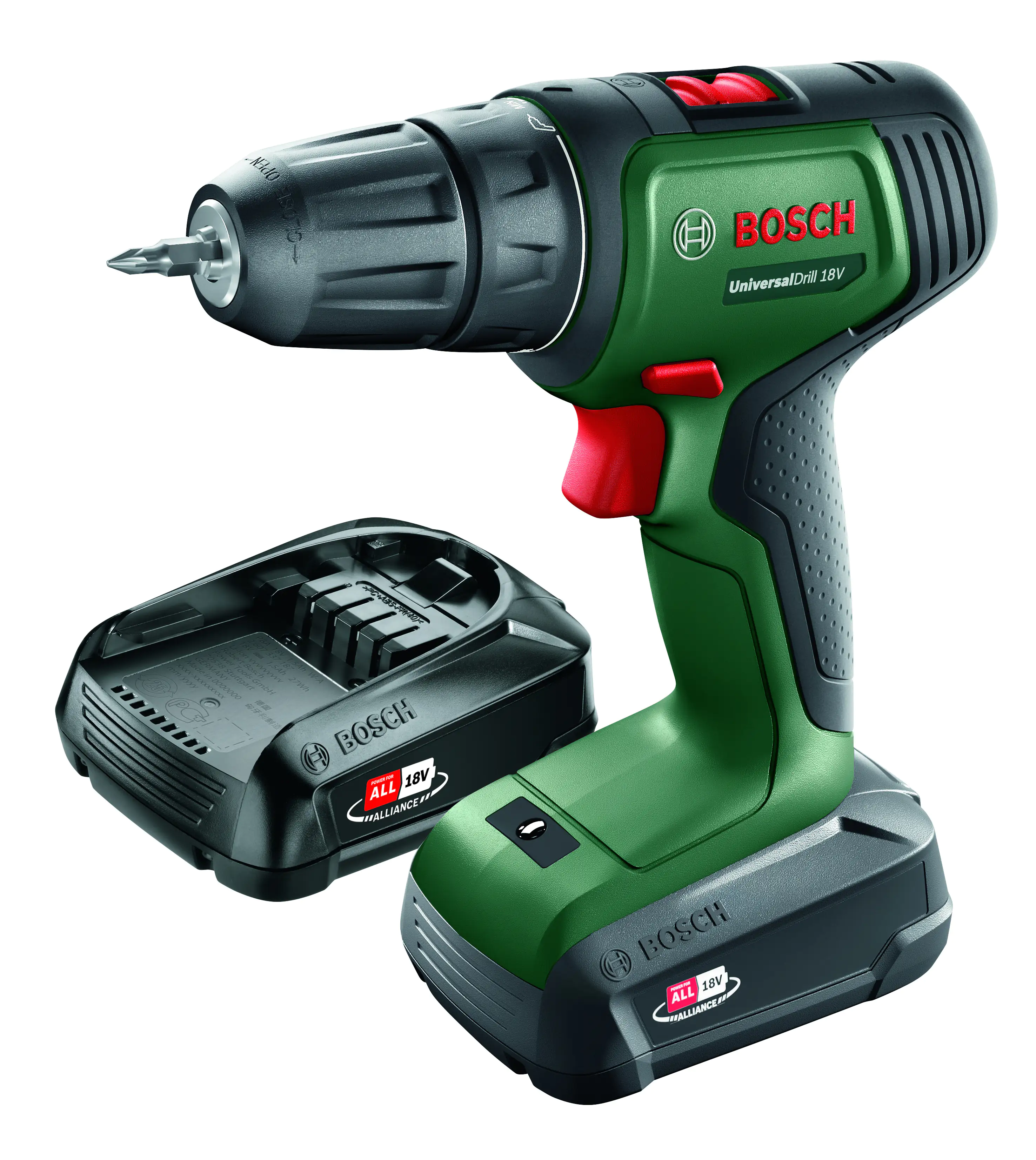Bosch Akku-Bohrschrauber UniversalDrill 18 V mit 2 Akkus & Ladegerät Bosch Akku-Bohrschrauber UniversalDrill 18 V mit 2 Akkus & Ladegerät