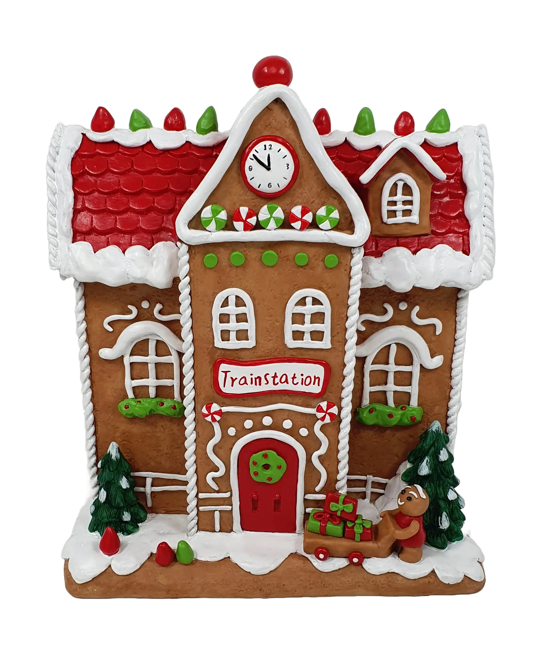 Figur Pfefferkuchen Bahnhof 34 x 26 x 14 cm braun Figur Pfefferkuchen Bahnhof 34 x 26 x 14 cm braun